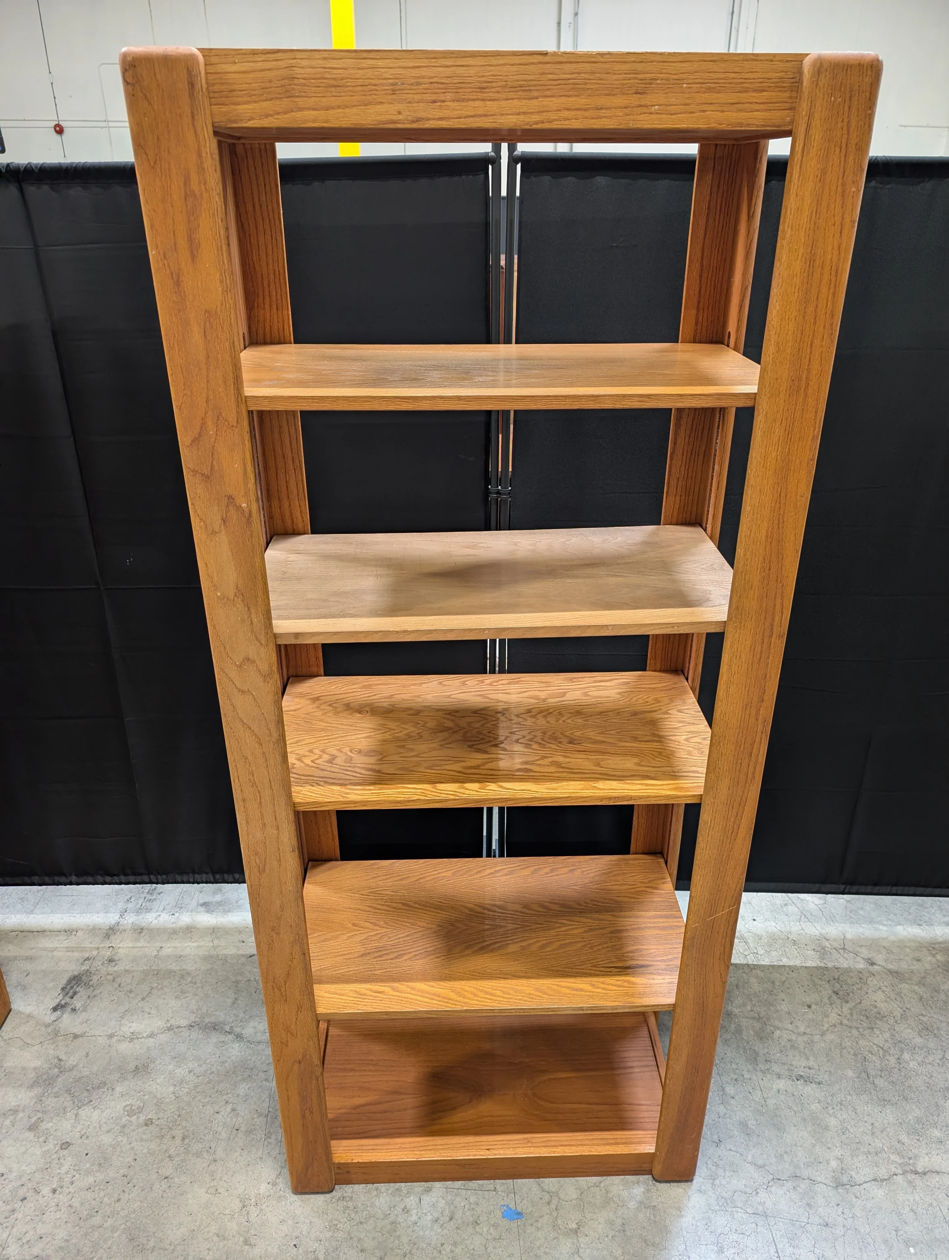 Mid-Century Style Angled Wood Bookshelf Display Unit - Image 6
