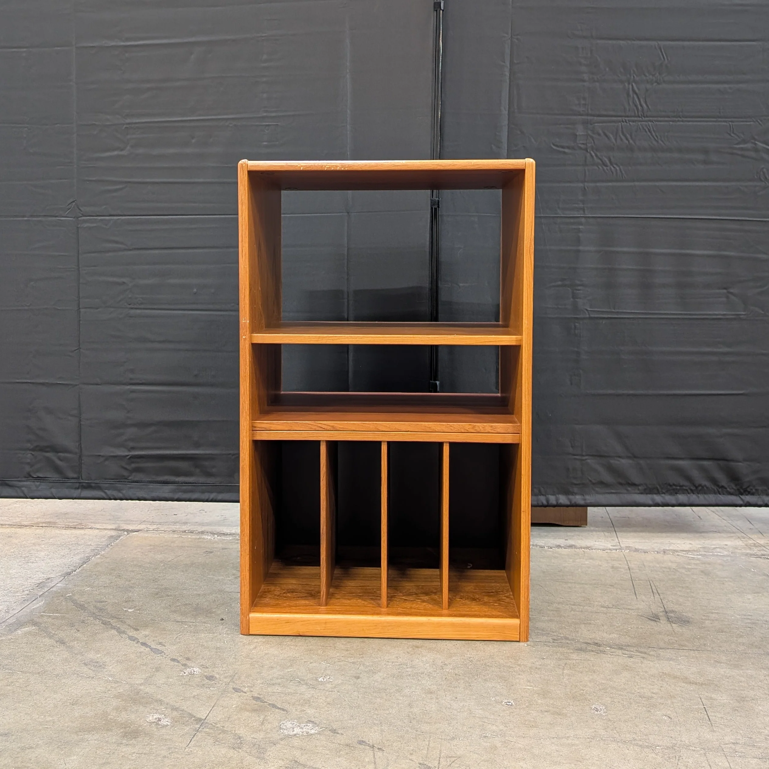 Made in Denmark Wooden Shelving Unit with Record Dividers
