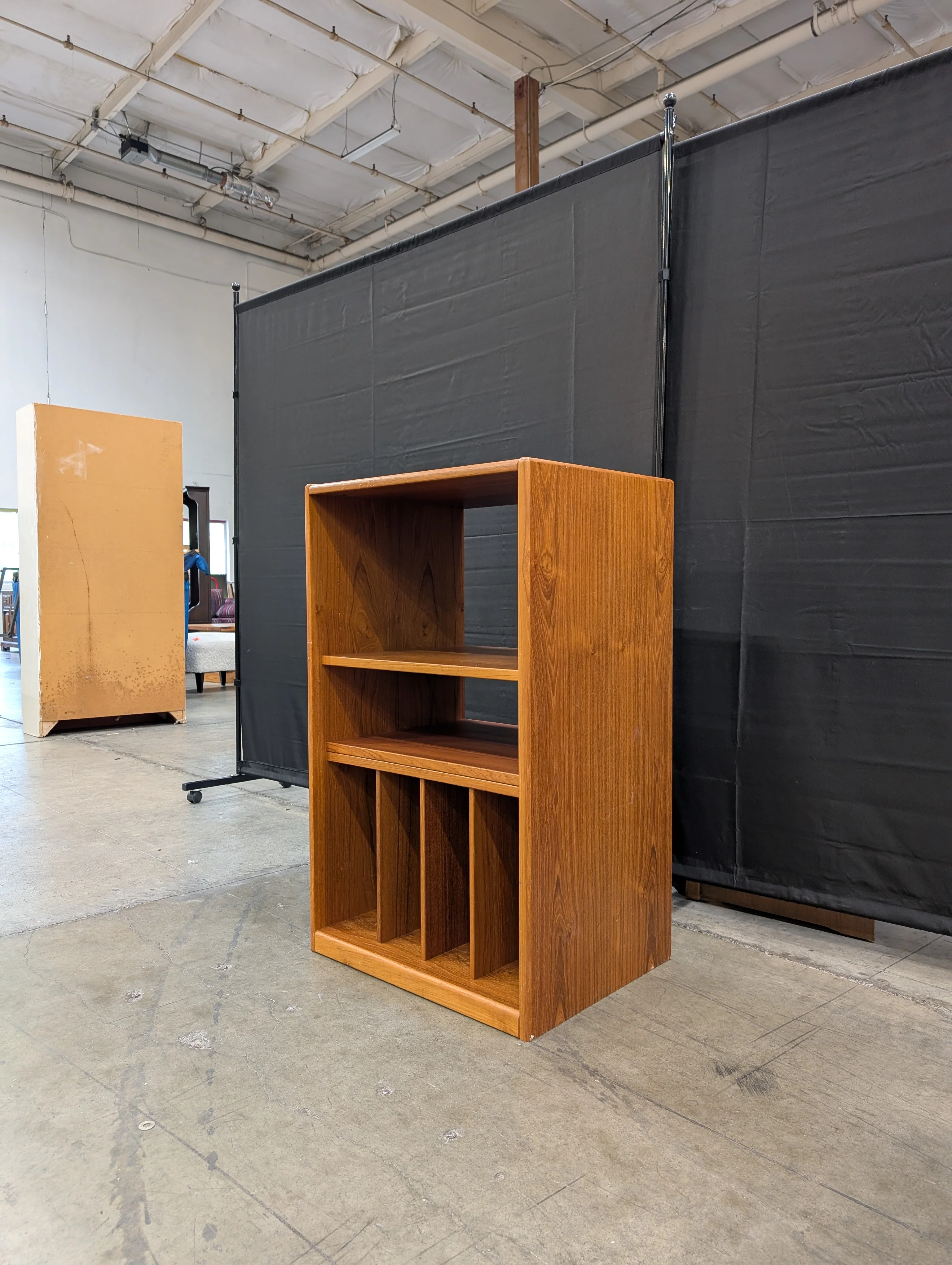 Made in Denmark Wooden Shelving Unit with Record Dividers - Image 5