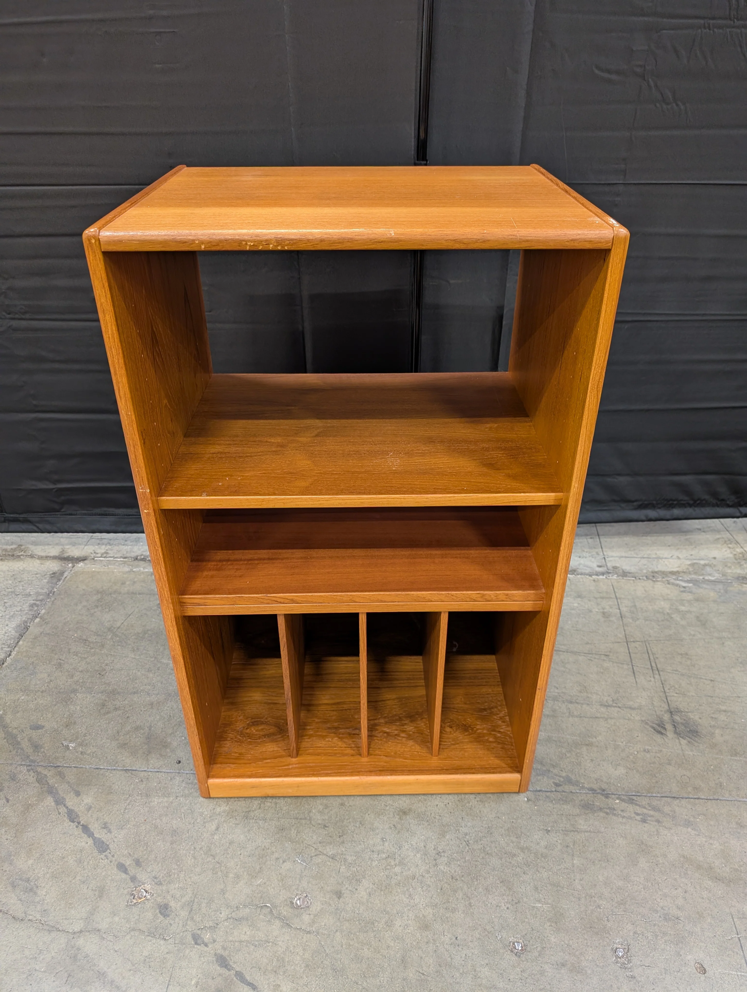 Made in Denmark Wooden Shelving Unit with Record Dividers - Image 7