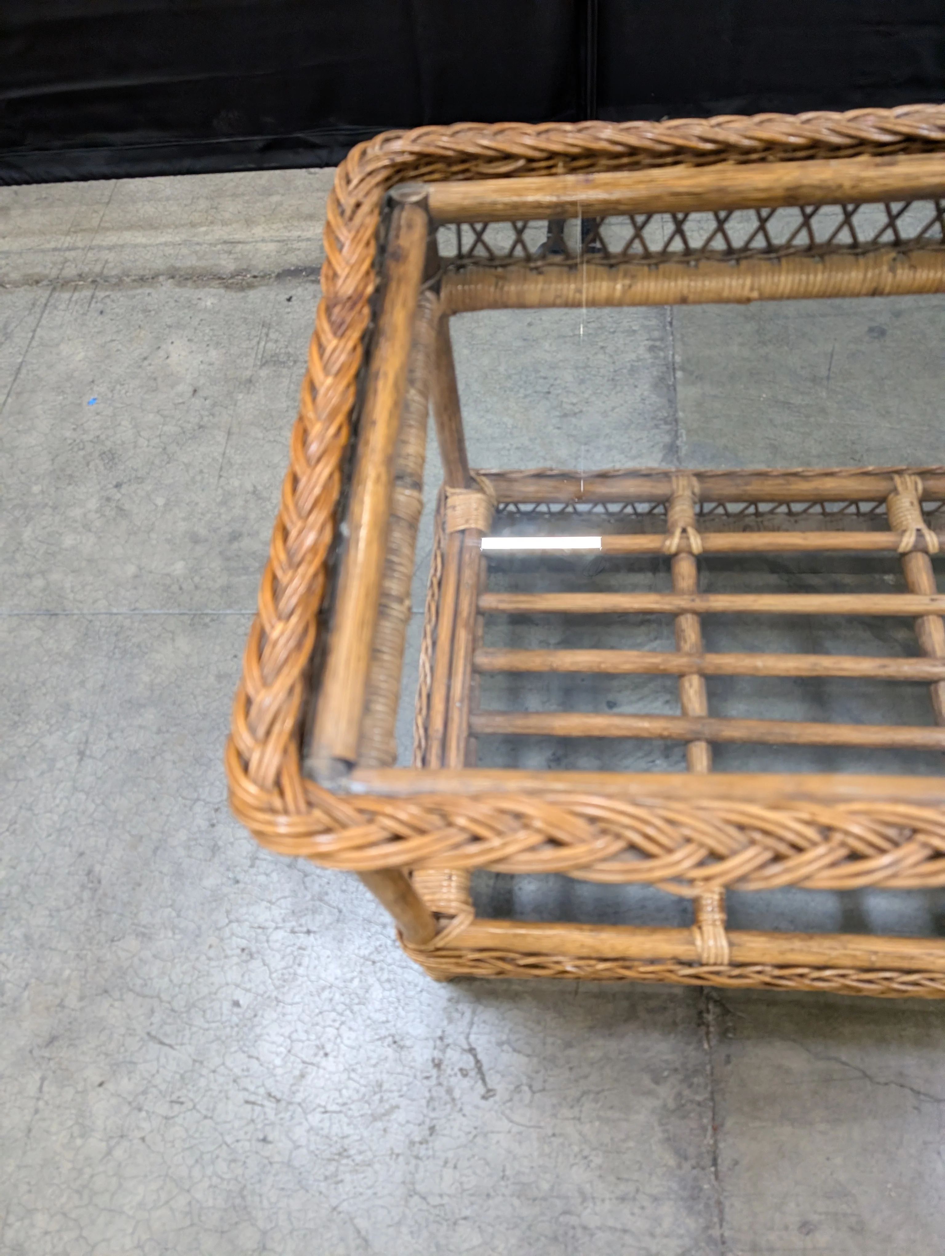 Natural Wicker Rectangular Display Shelf - Image 4