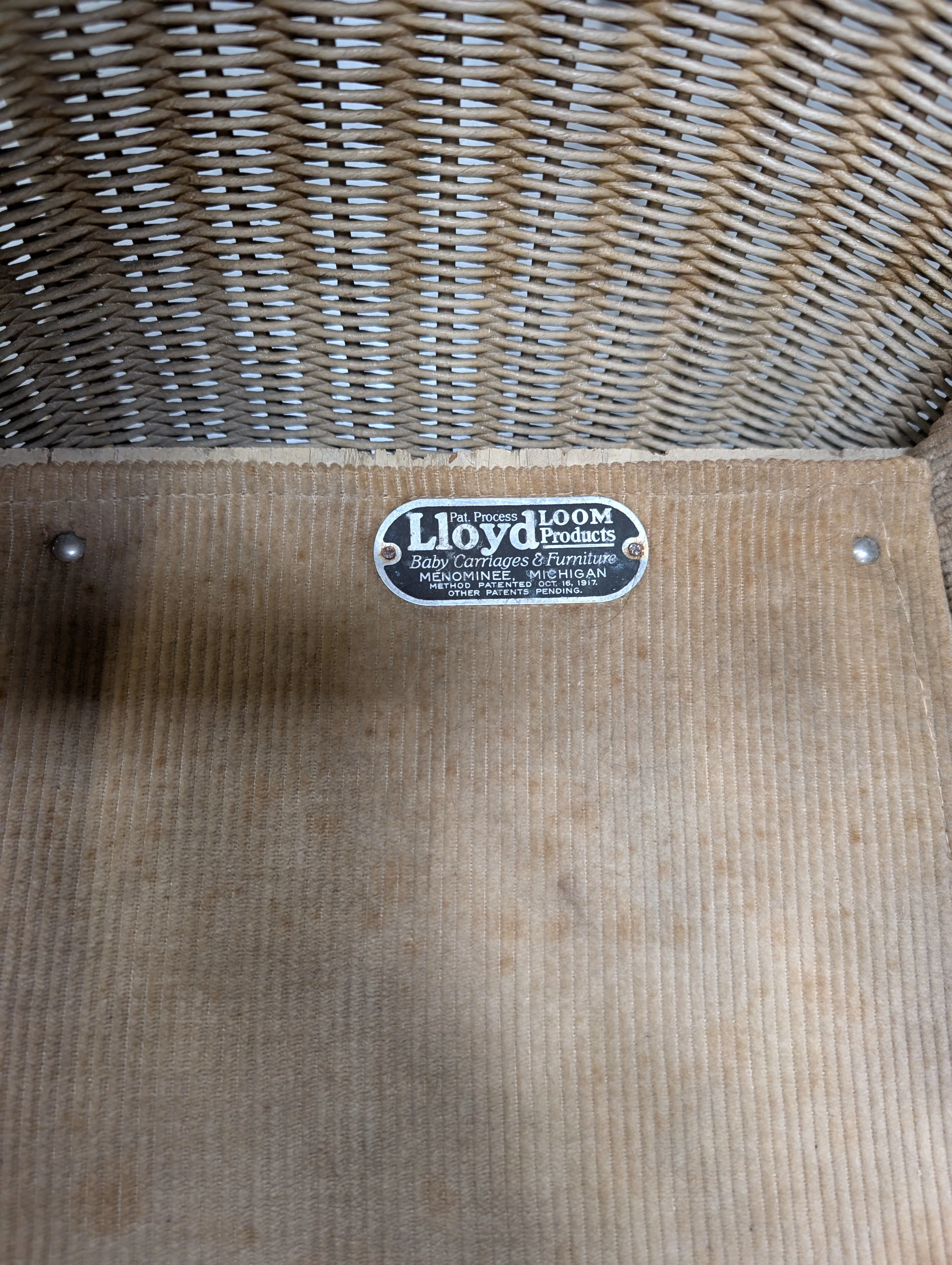 Vintage Lloyd Loom Baby Carriage with  Glass Porthole Window - Image 12