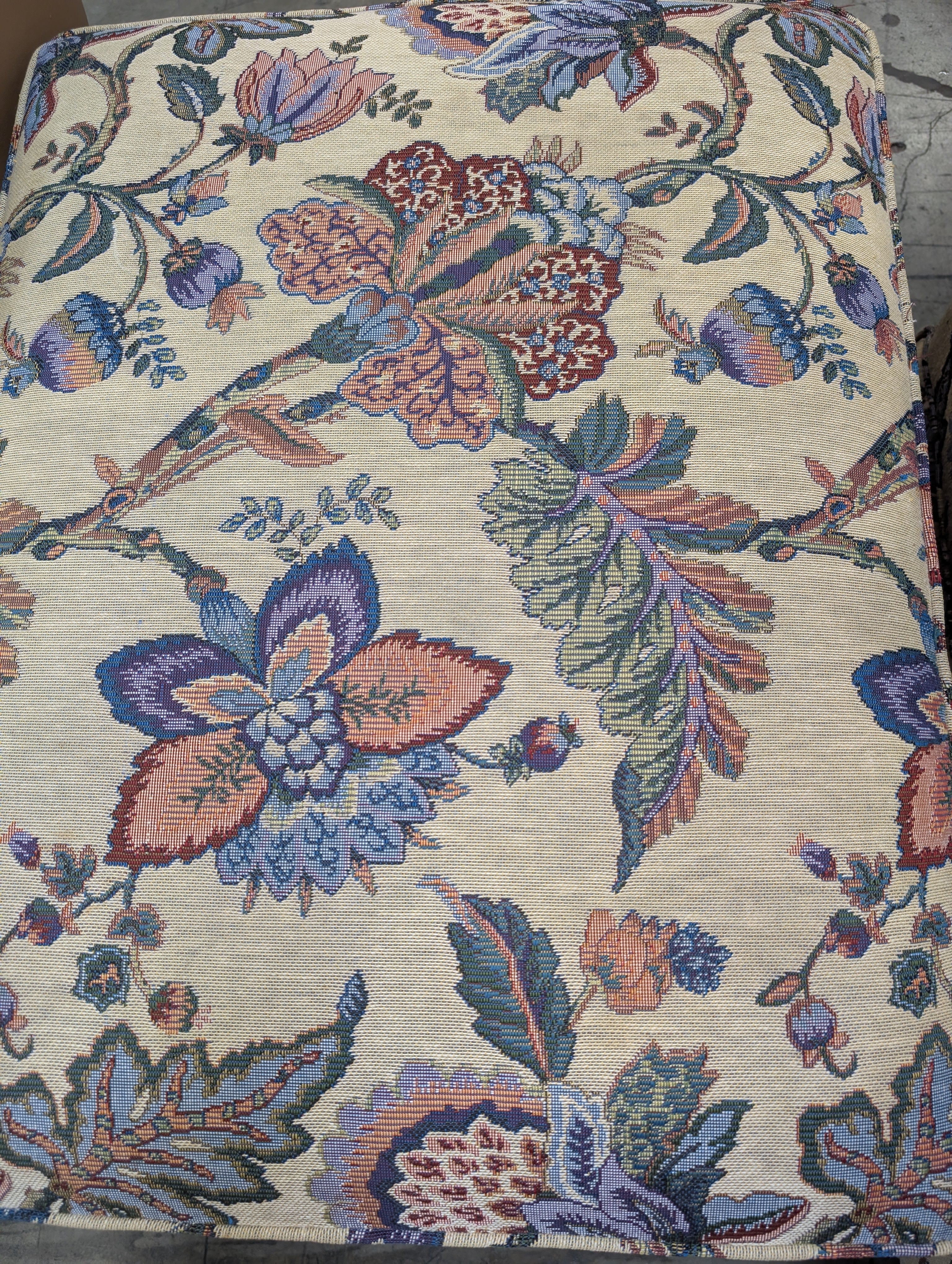 Charming Floral Upholstered Armchair and Ottoman Set - Image 4