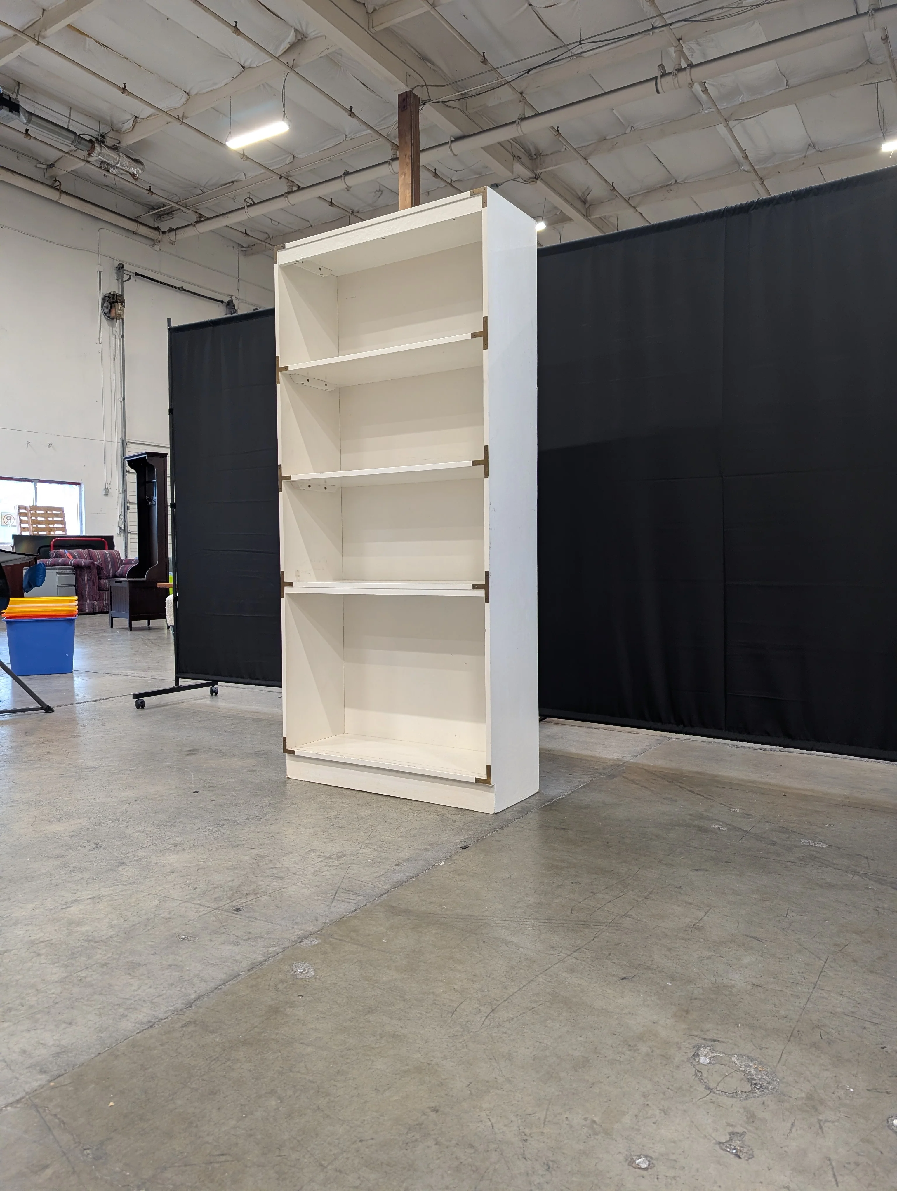 Used White Four-Shelf Bookcase - Image 3