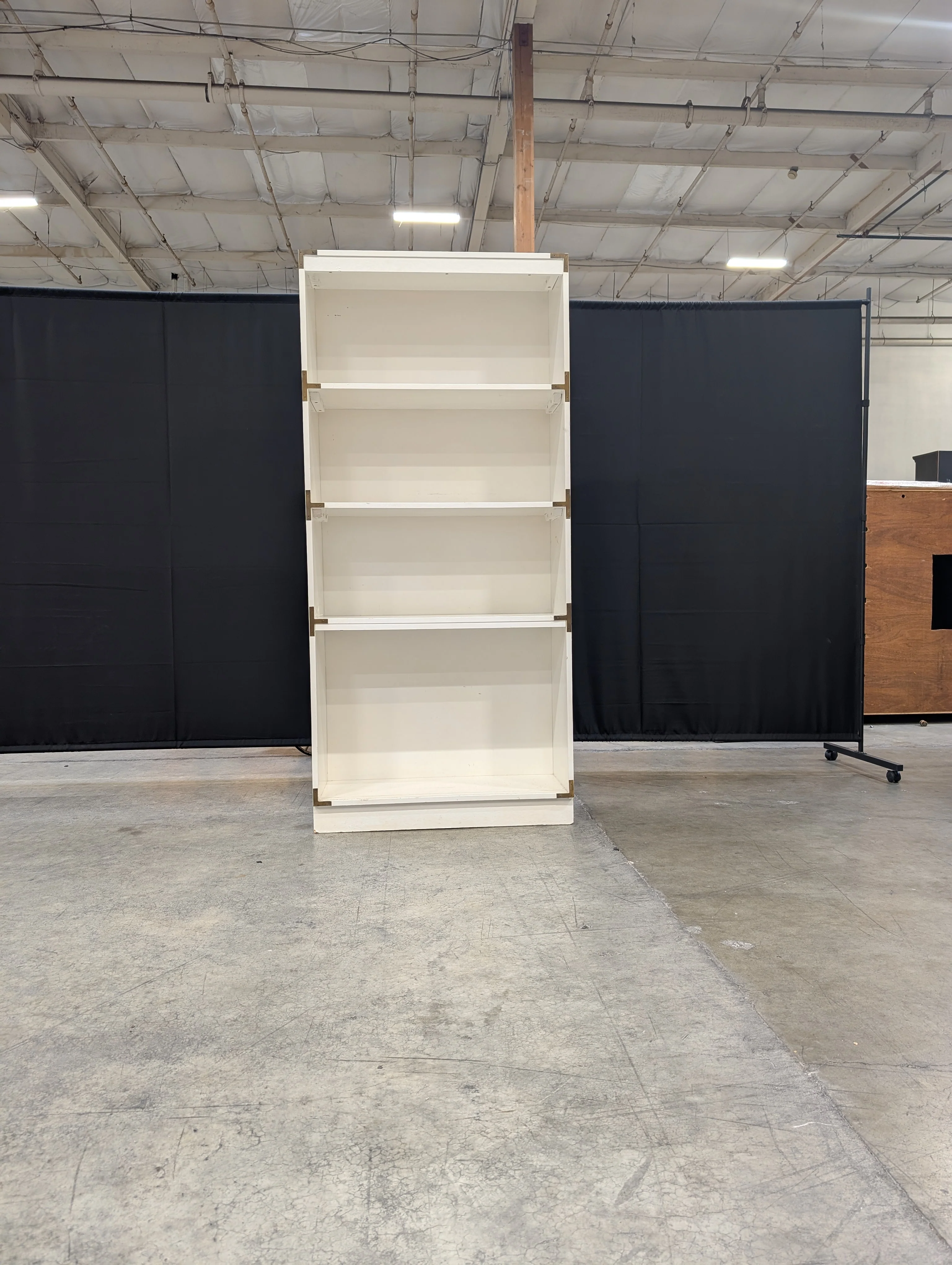 Used White Four-Shelf Bookcase - Image 4