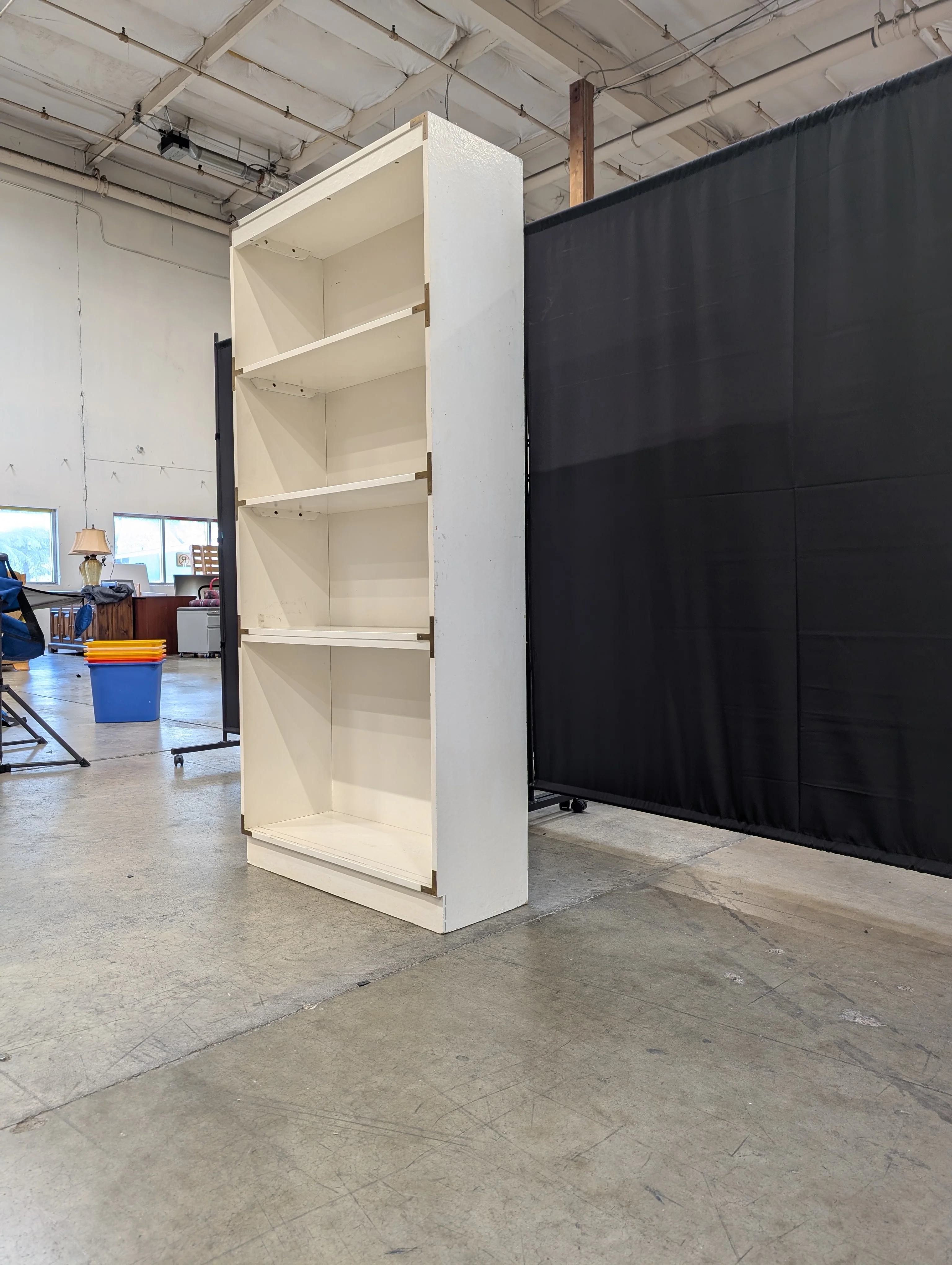 Used White Four-Shelf Bookcase - Image 8