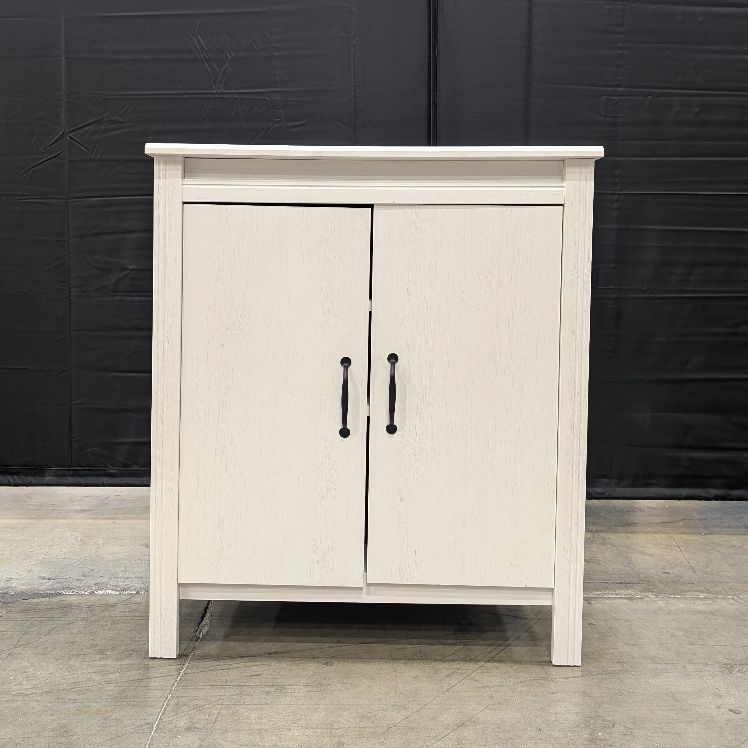 Versatile Off-White Wooden Storage Cabinet with Two Doors