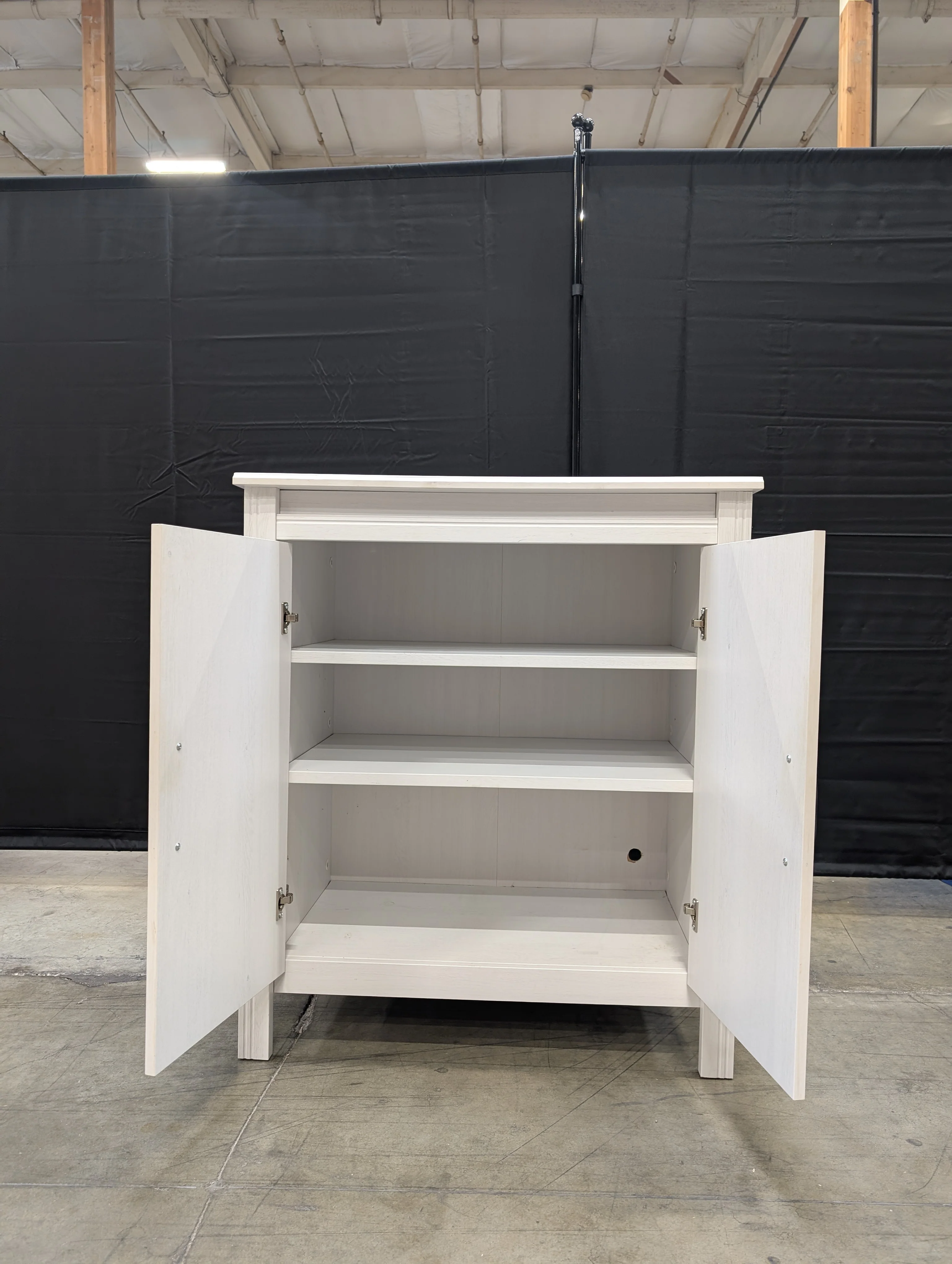 Versatile Off-White Wooden Storage Cabinet with Two Doors - Image 10