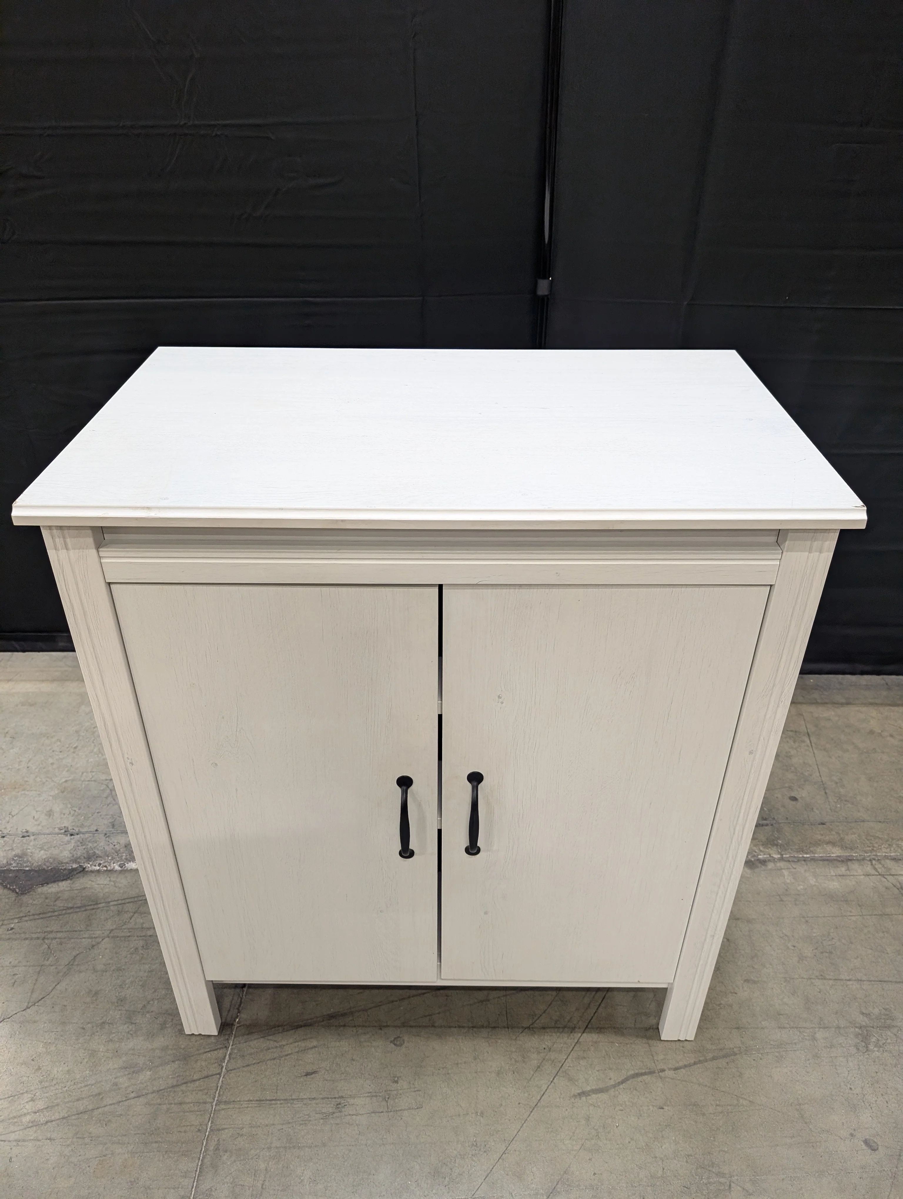 Versatile Off-White Wooden Storage Cabinet with Two Doors - Image 3