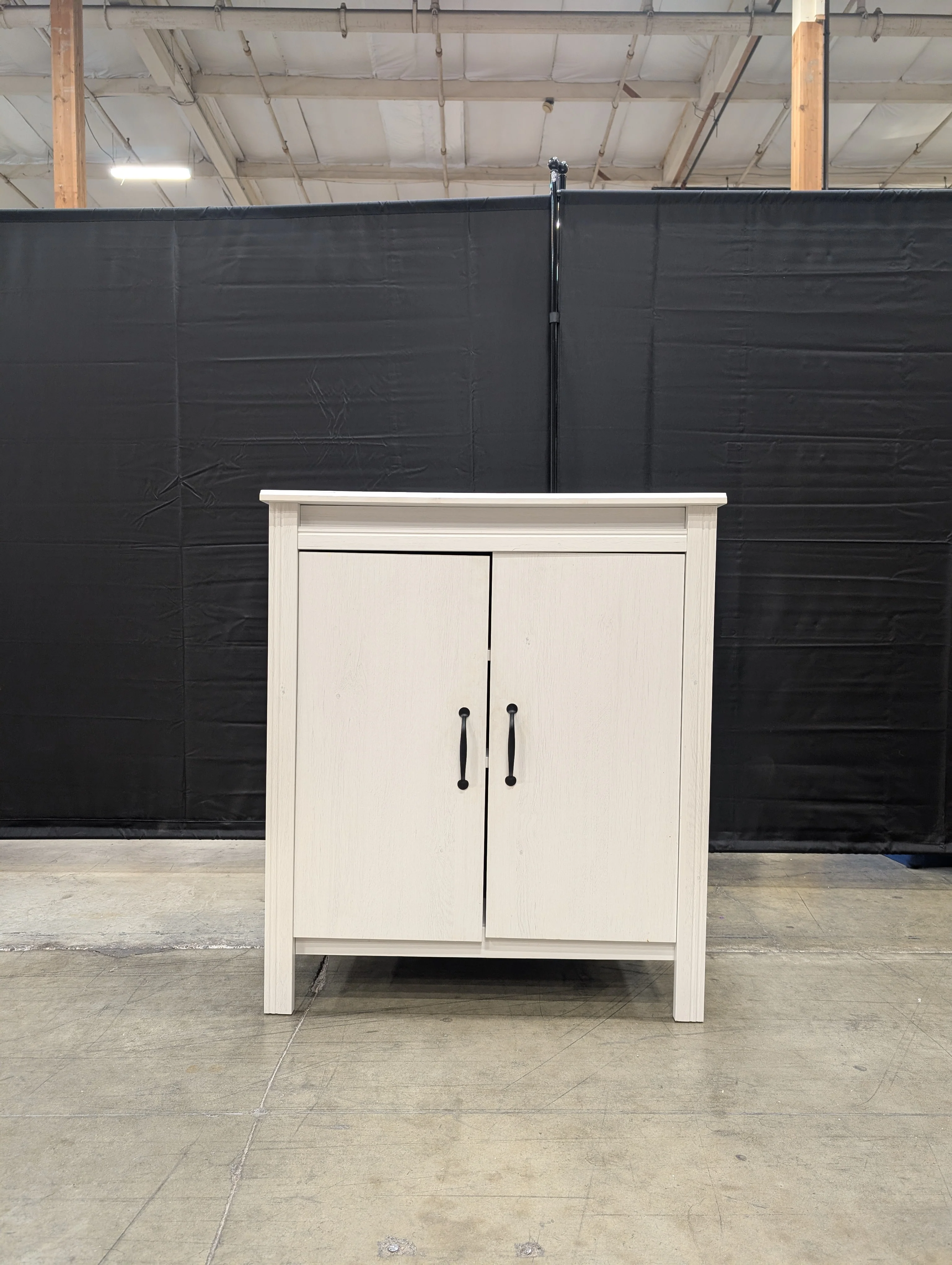 Versatile Off-White Wooden Storage Cabinet with Two Doors - Image 5