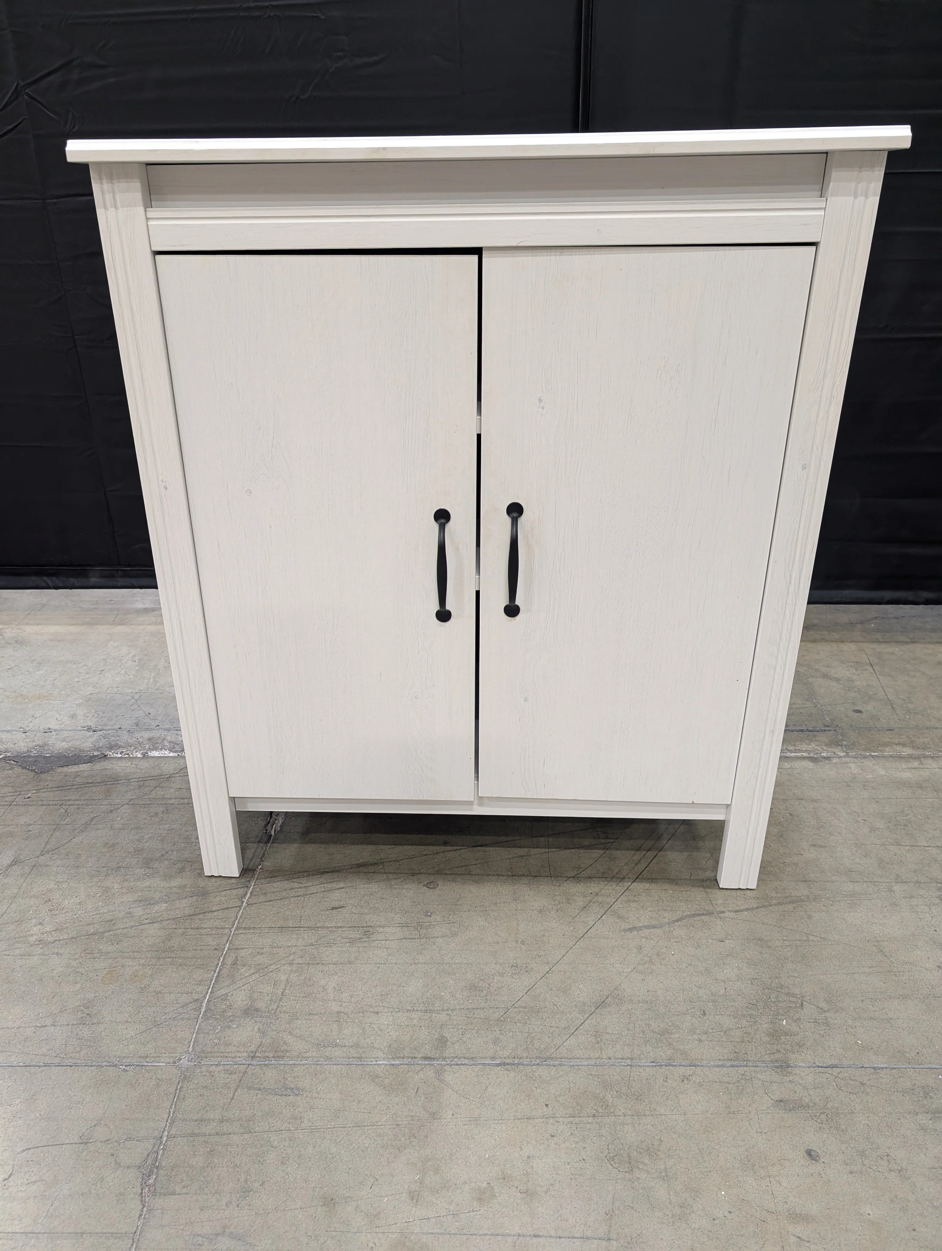 Versatile Off-White Wooden Storage Cabinet with Two Doors - Image 8