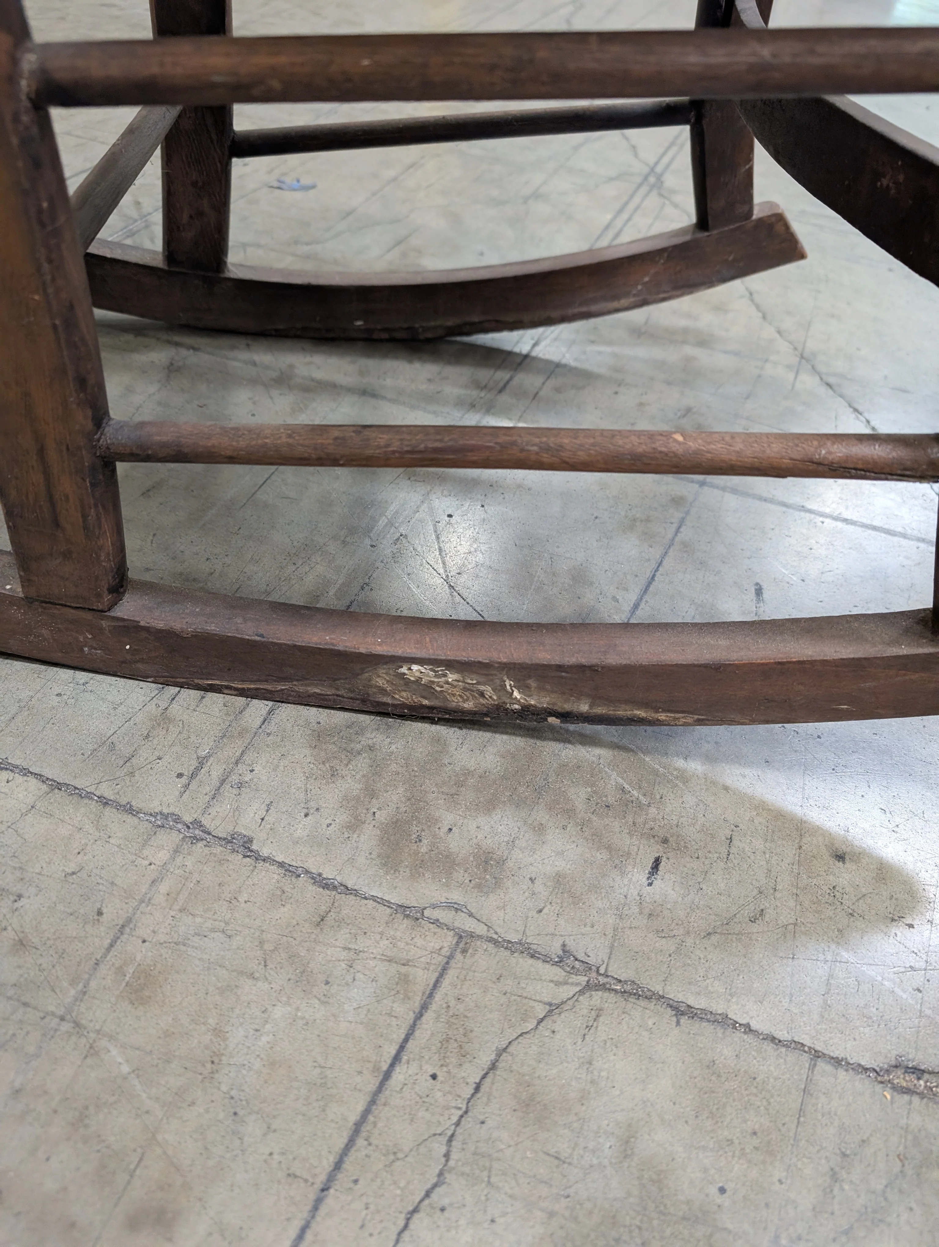 Vintage Wooden Rocking Chair with Cane Backrest - Image 8