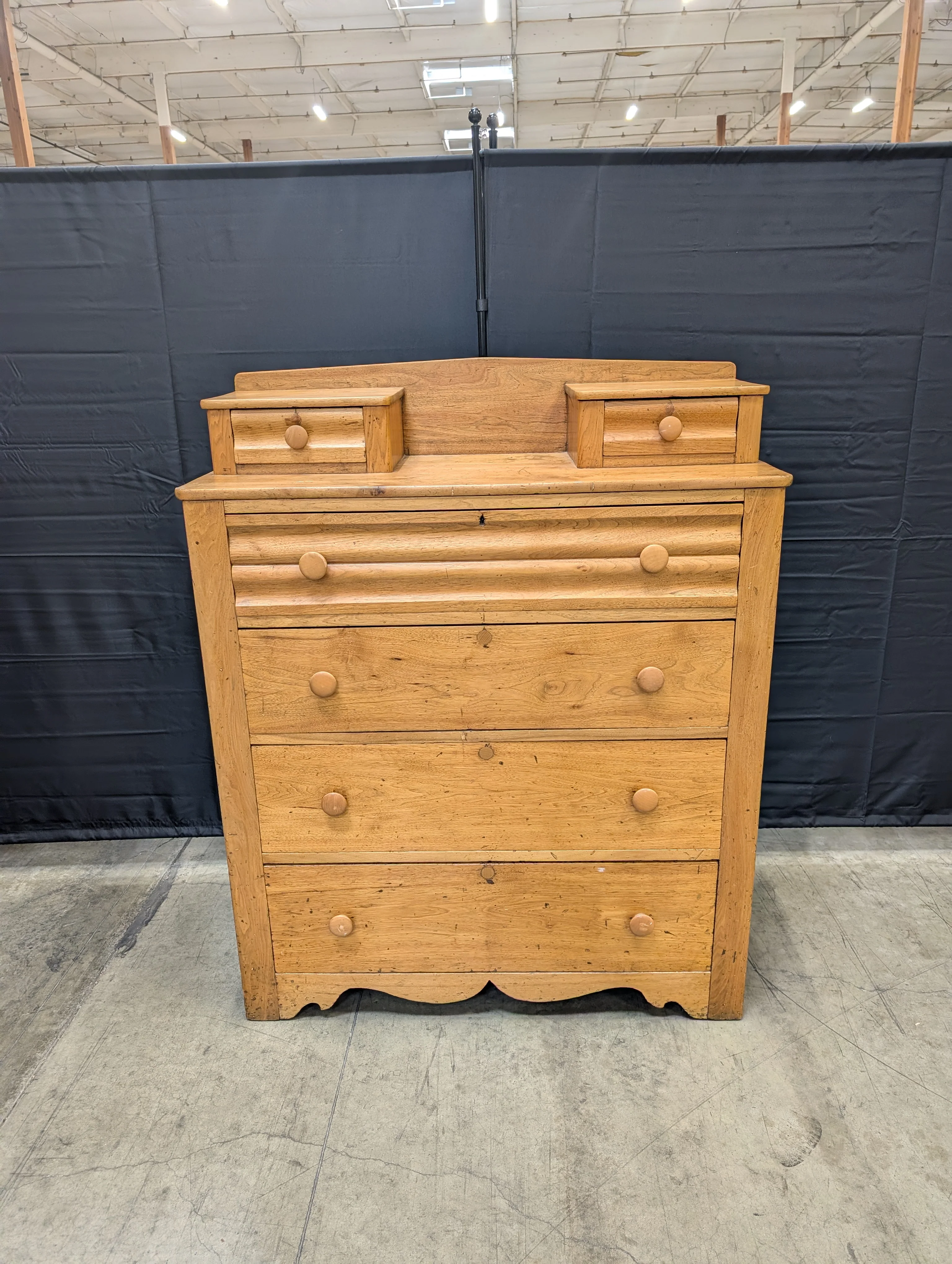 Solid Wood Dresser with Hutch Top and Fluted Detail - Image 3