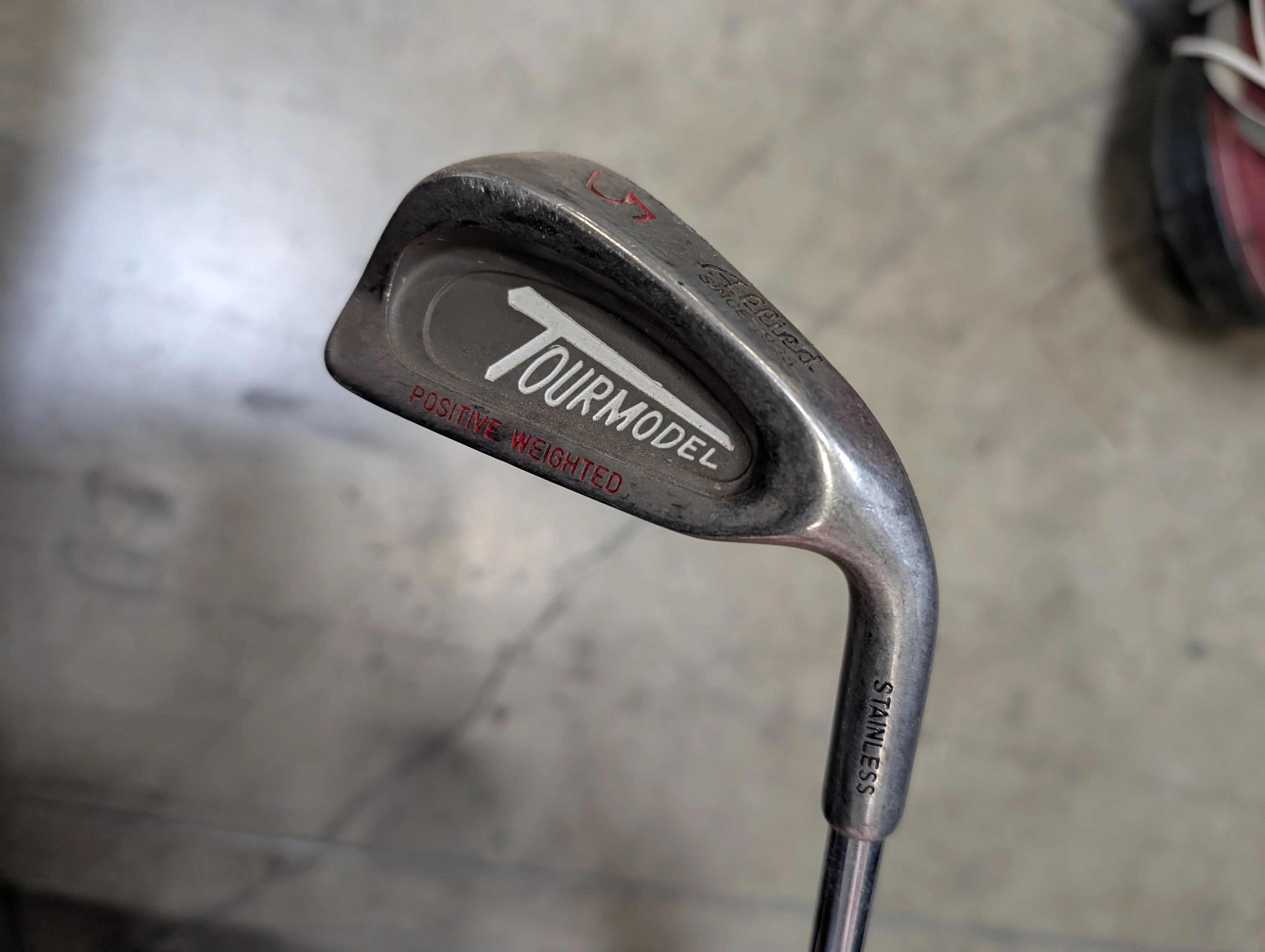 Set of Eleven Golf Clubs with Red Cart Bag and Push Cart - Image 3