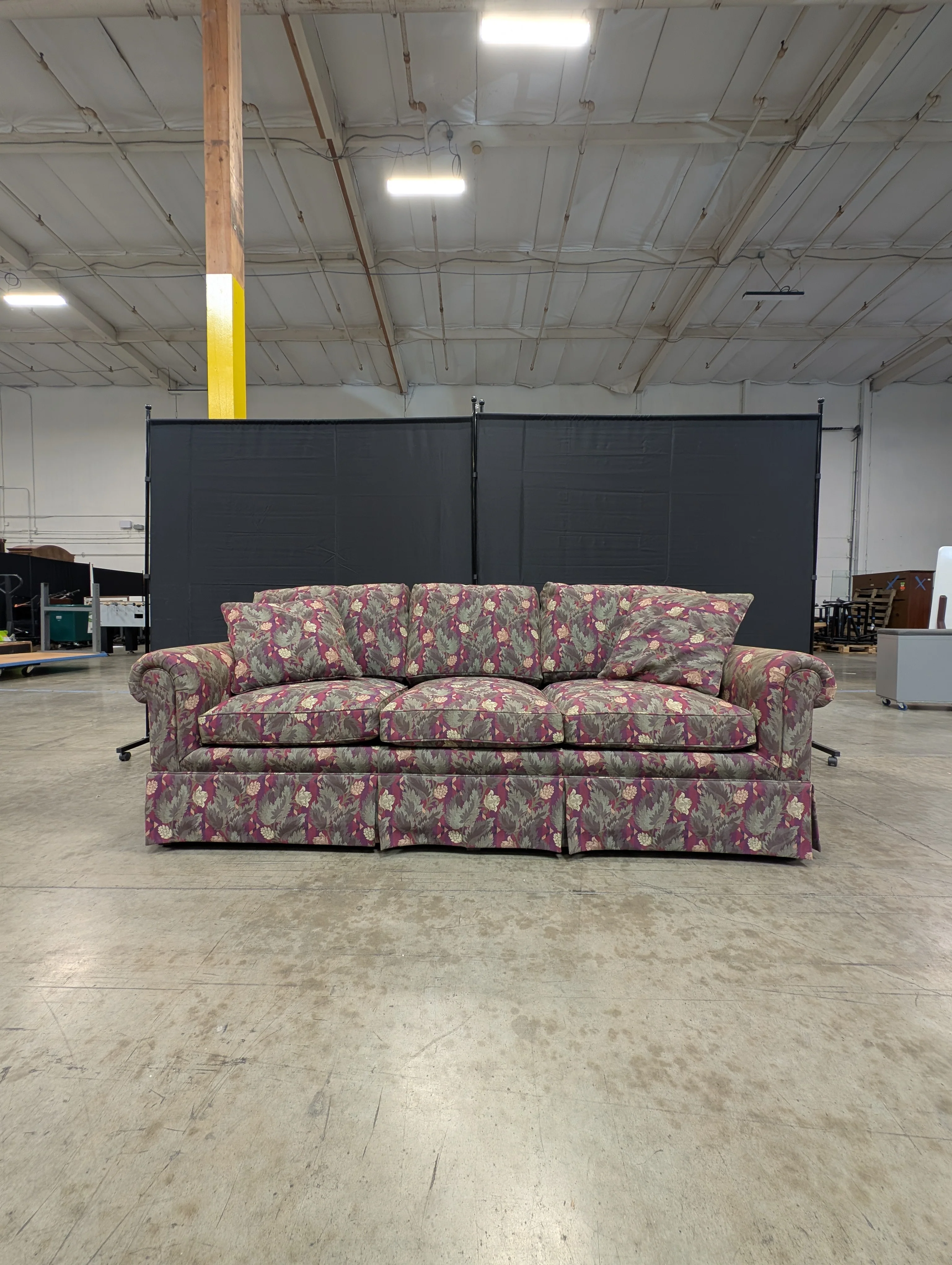 Valley furniture Upholstered Three-Seater Sofa with Botanical Pattern