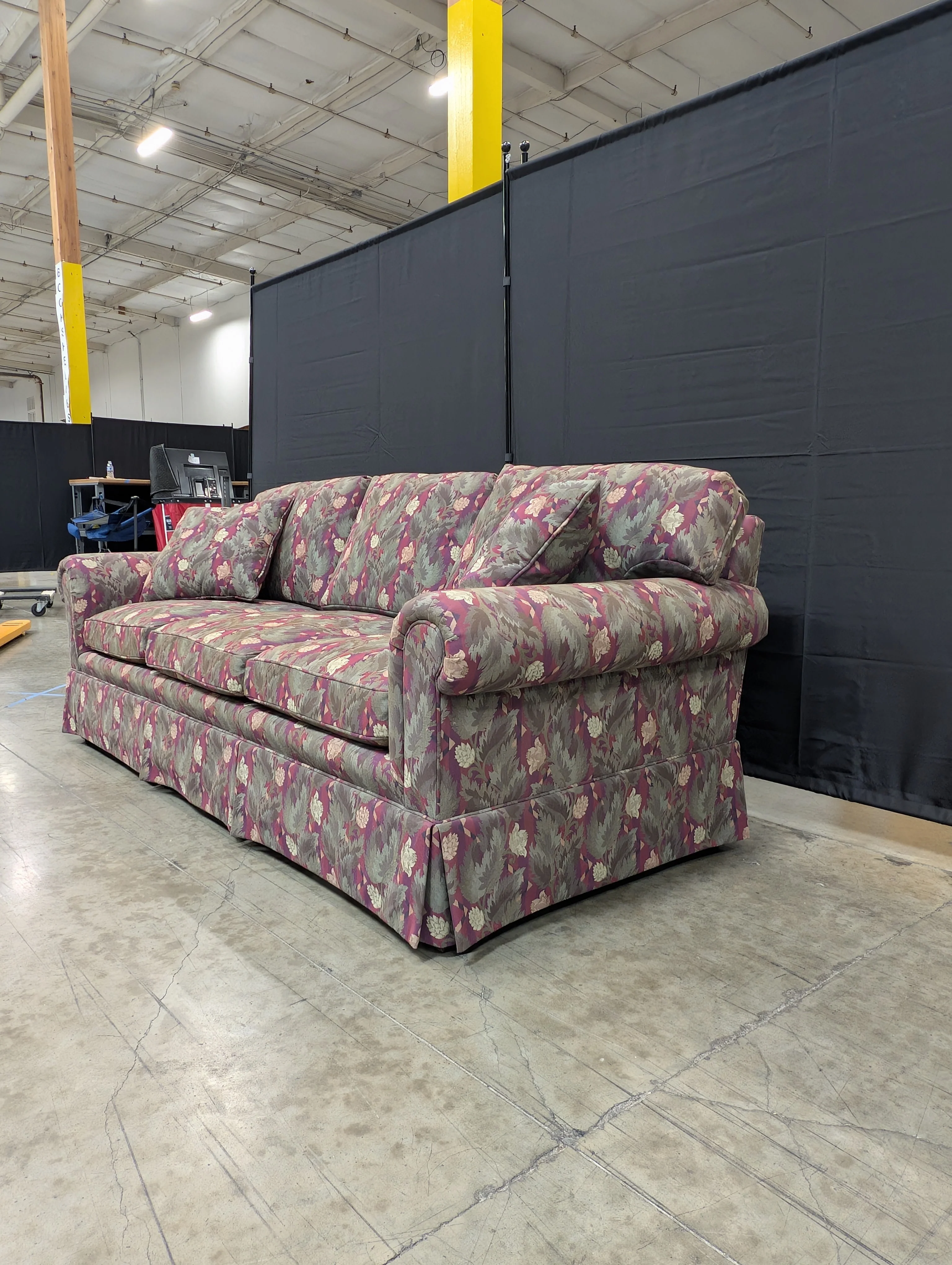 Valley furniture Upholstered Three-Seater Sofa with Botanical Pattern - Image 2