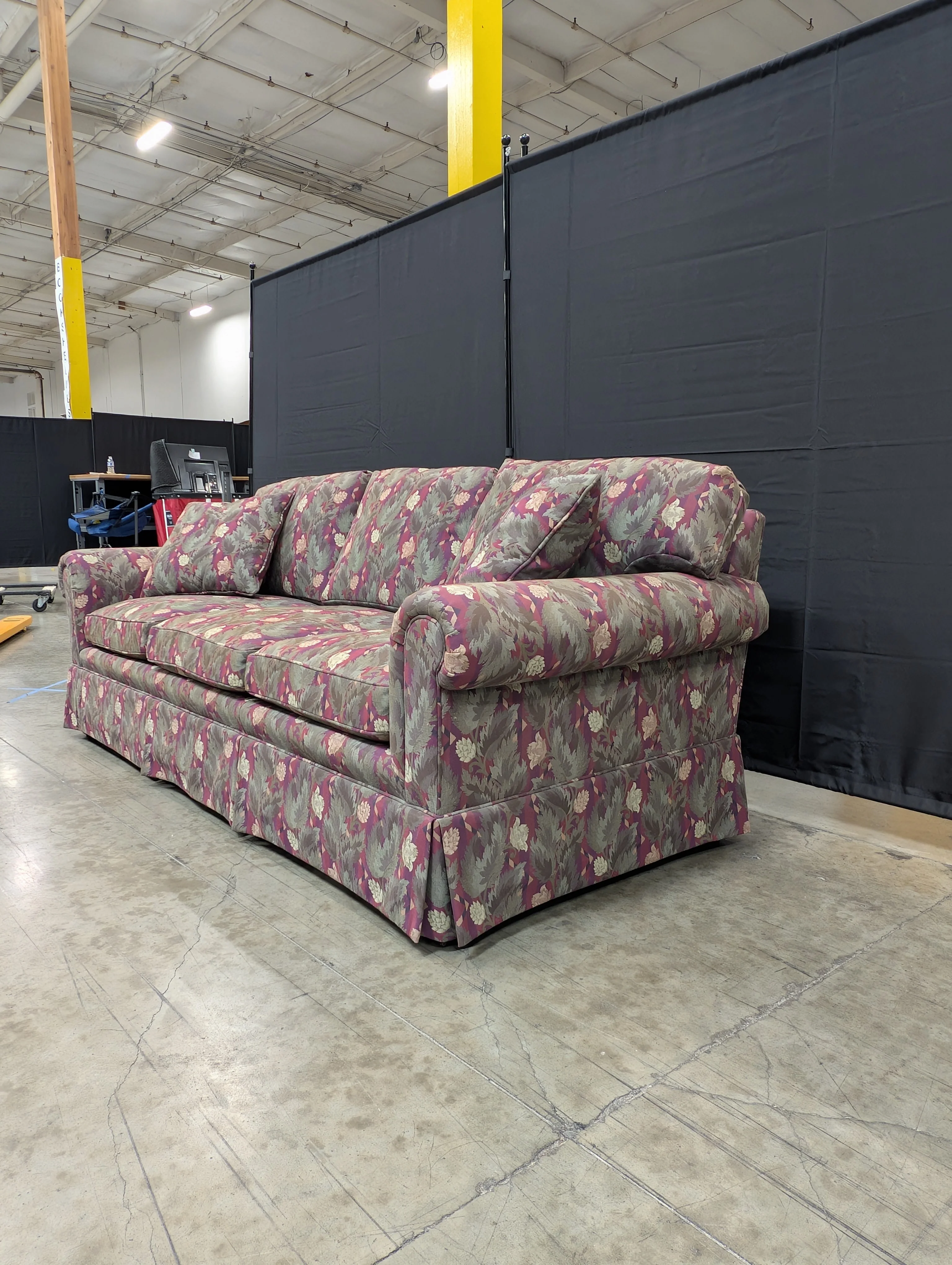 Valley furniture Upholstered Three-Seater Sofa with Botanical Pattern - Image 3