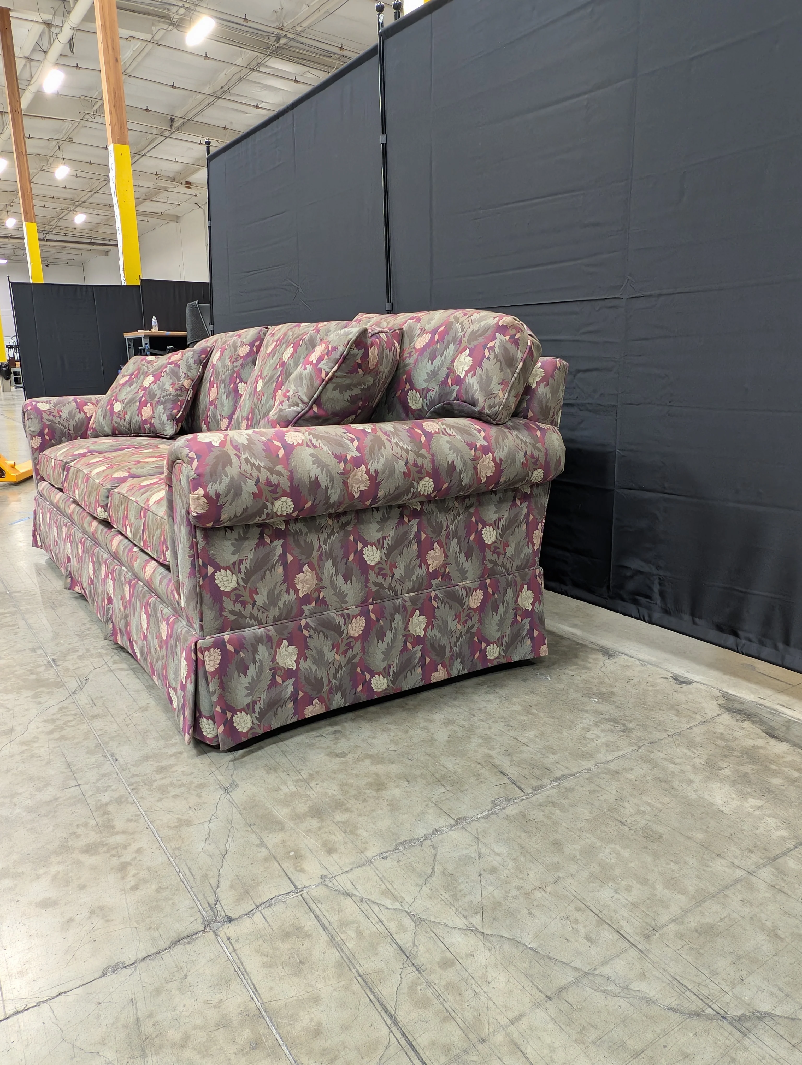 Valley furniture Upholstered Three-Seater Sofa with Botanical Pattern - Image 4