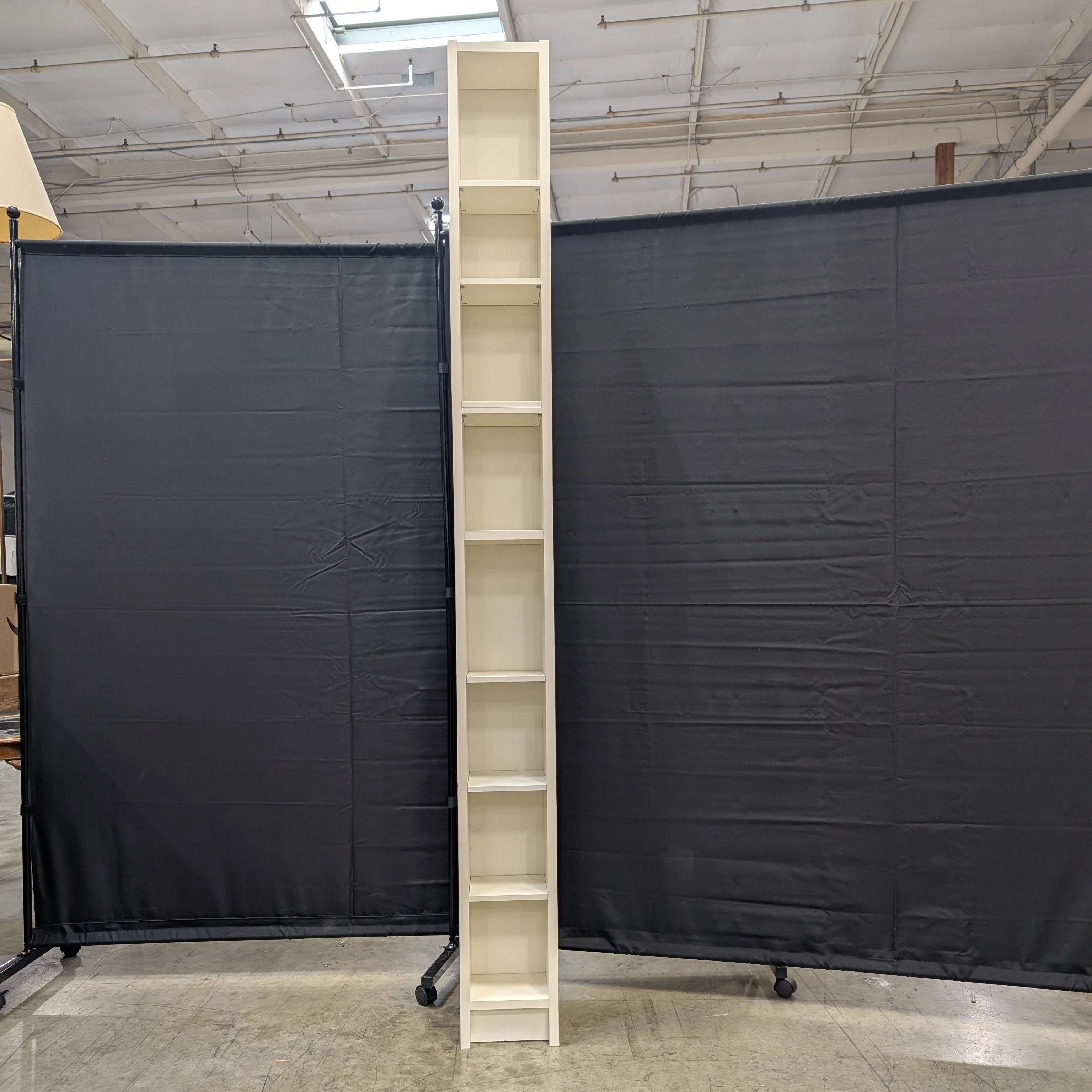 Tall Cream Narrow Media Storage Unit