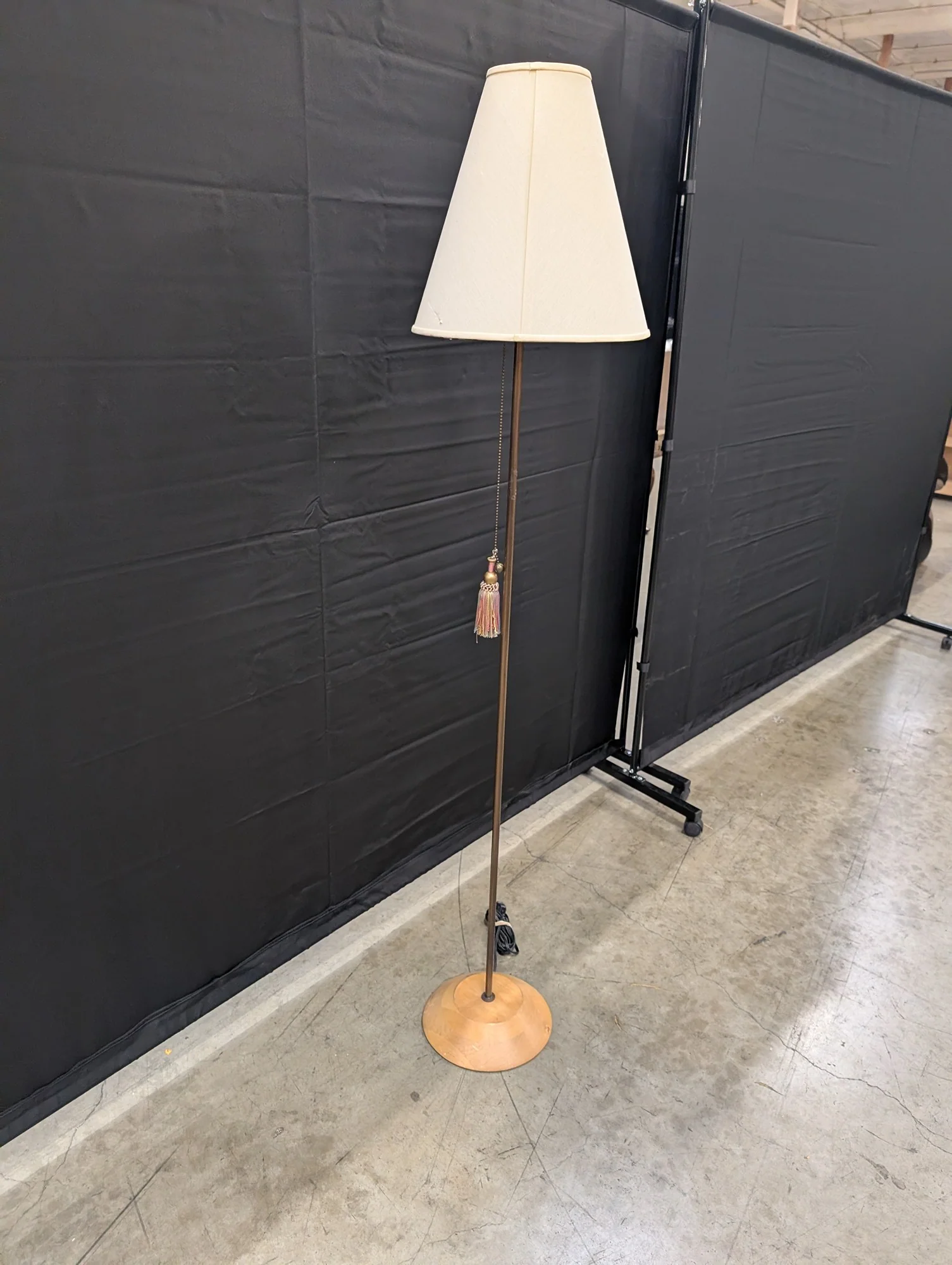 Classic Tapered Shade Floor Lamp with Wood Base - Image 2