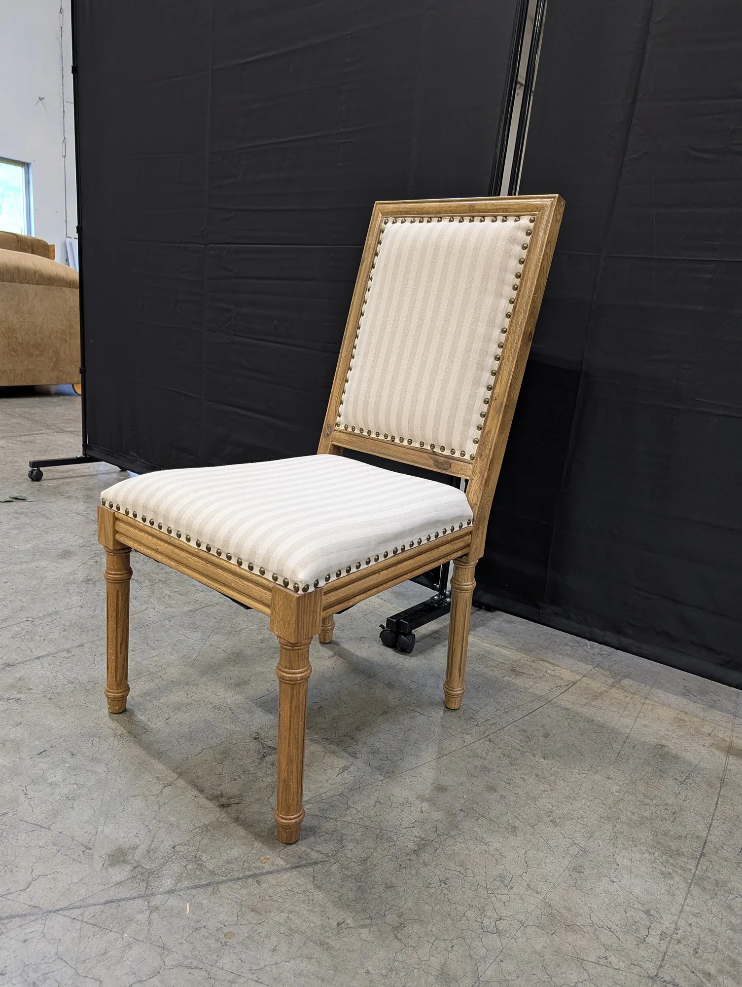 Farmhouse Style Upholstered Dining Chair with Nailhead Trim - Image 2