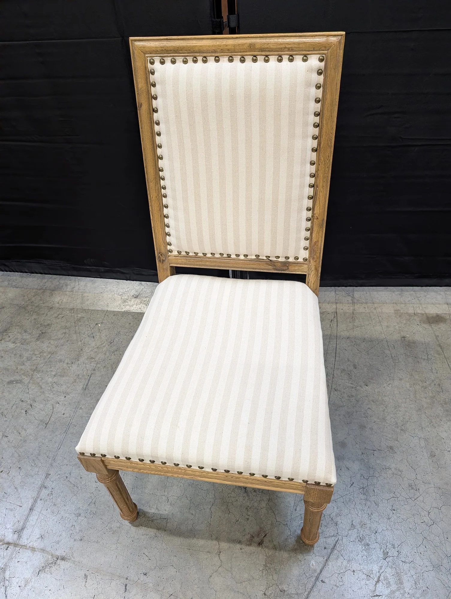 Farmhouse Style Upholstered Dining Chair with Nailhead Trim - Image 3