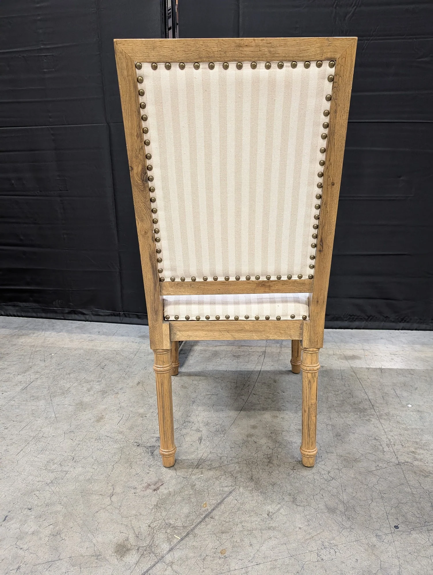 Farmhouse Style Upholstered Dining Chair with Nailhead Trim - Image 4