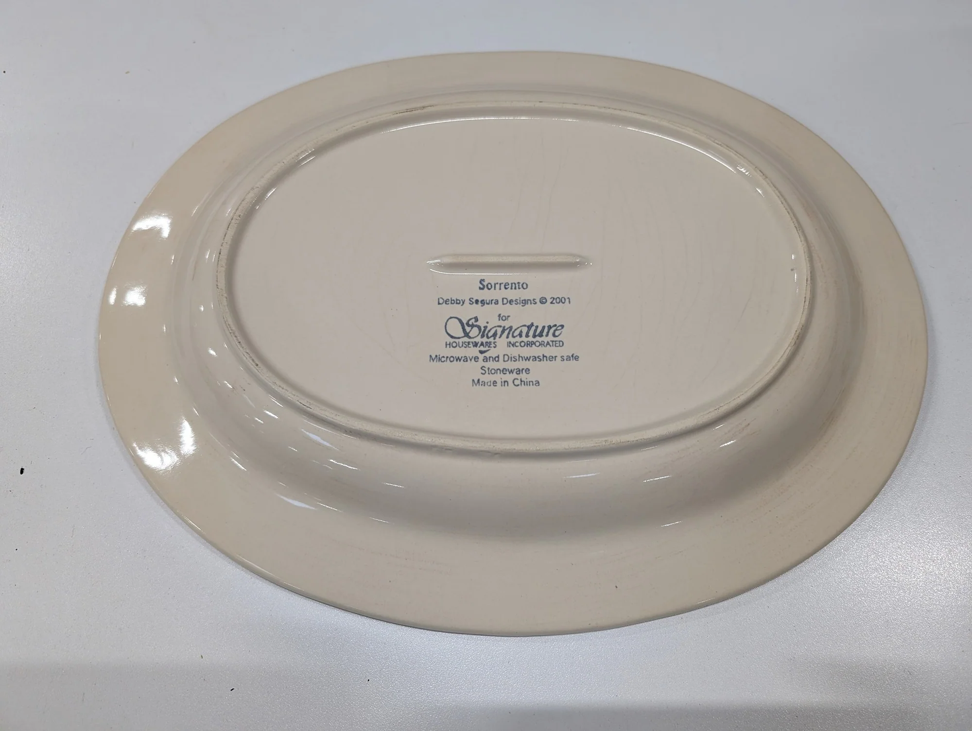 Signature Housewares Sorrento Rustic Cream Oval Serving Platter - Image 2