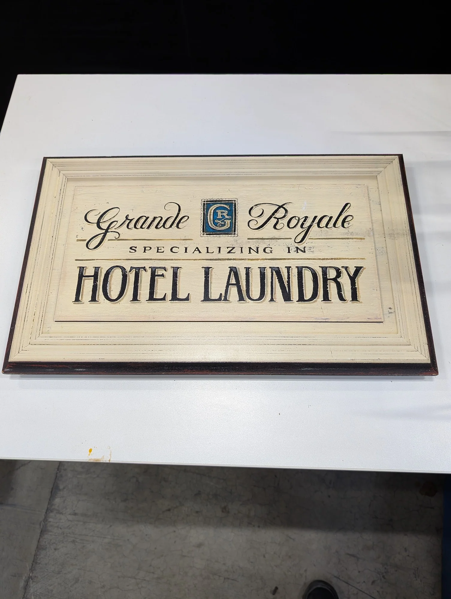Distinctive Art in Motion Grande Royale Hotel Laundry Framed Wall Sign