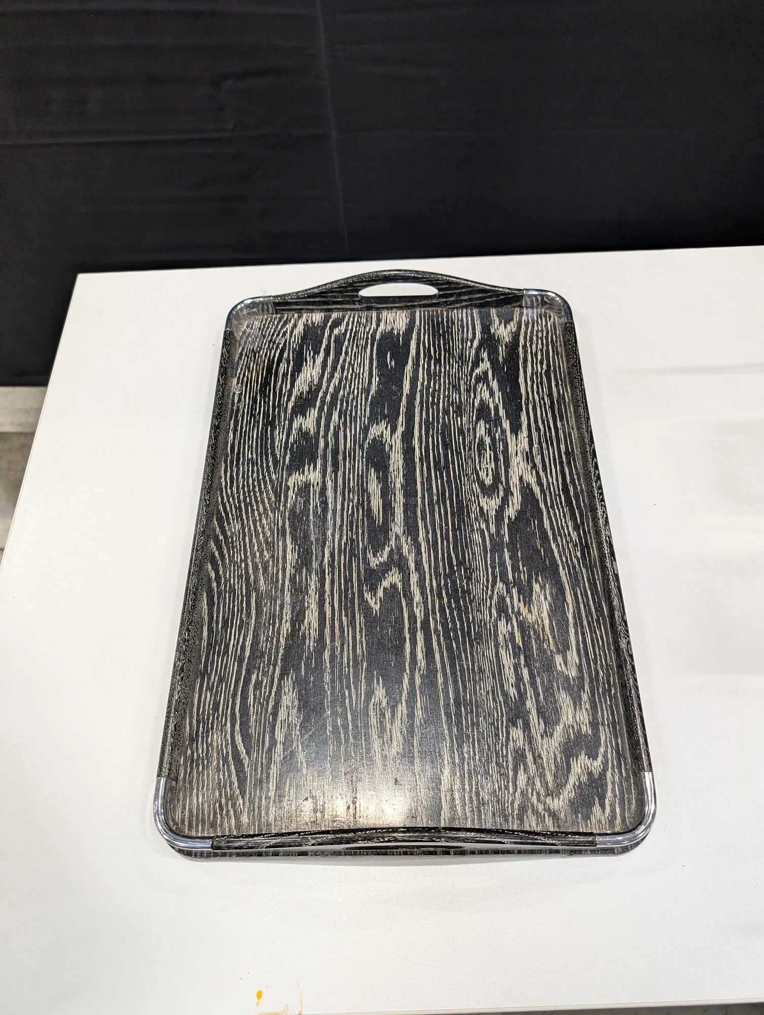 Decorative Wood Grain Serving Trays Set of Two