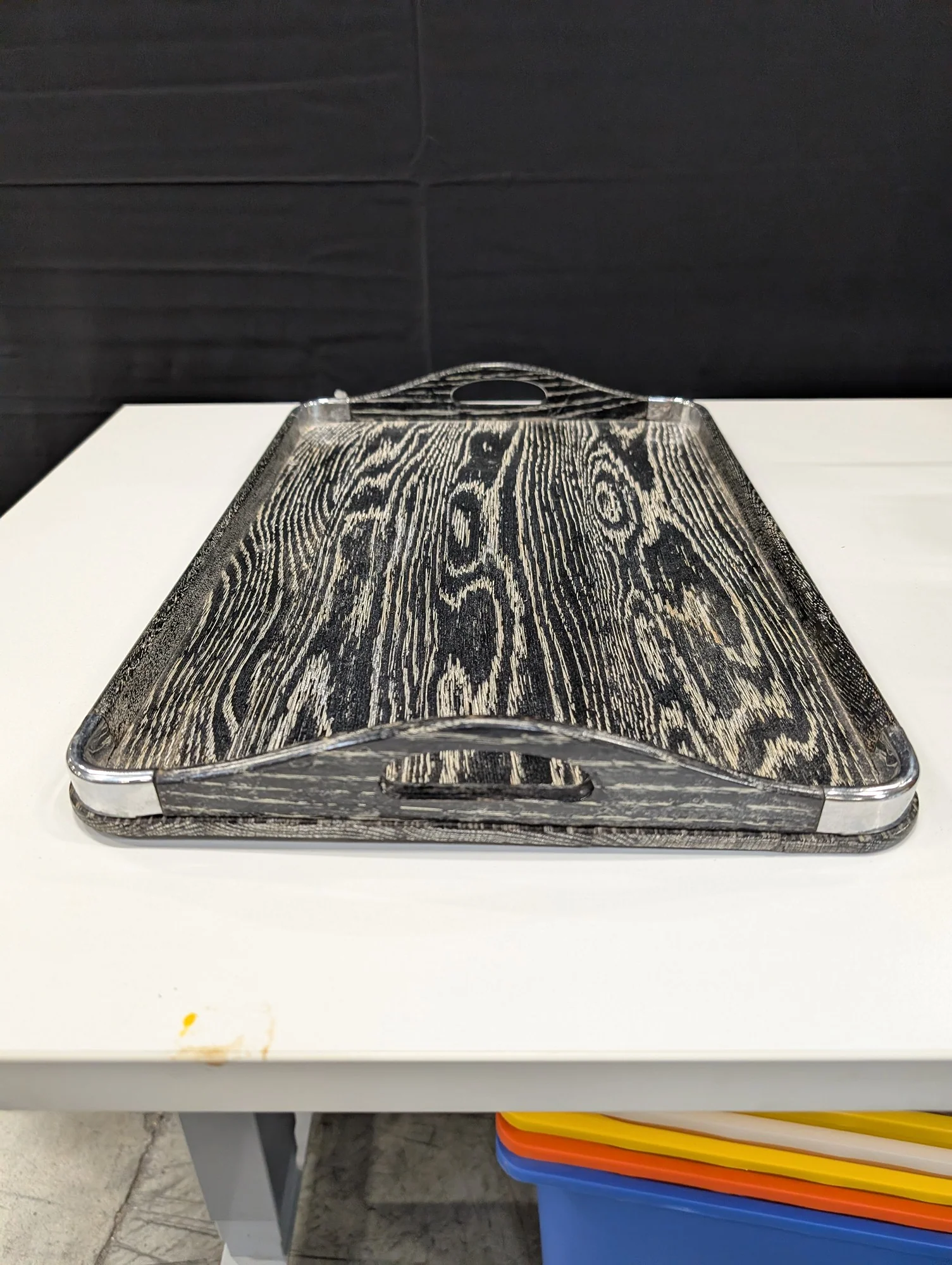 Decorative Wood Grain Serving Trays Set of Two - Image 6