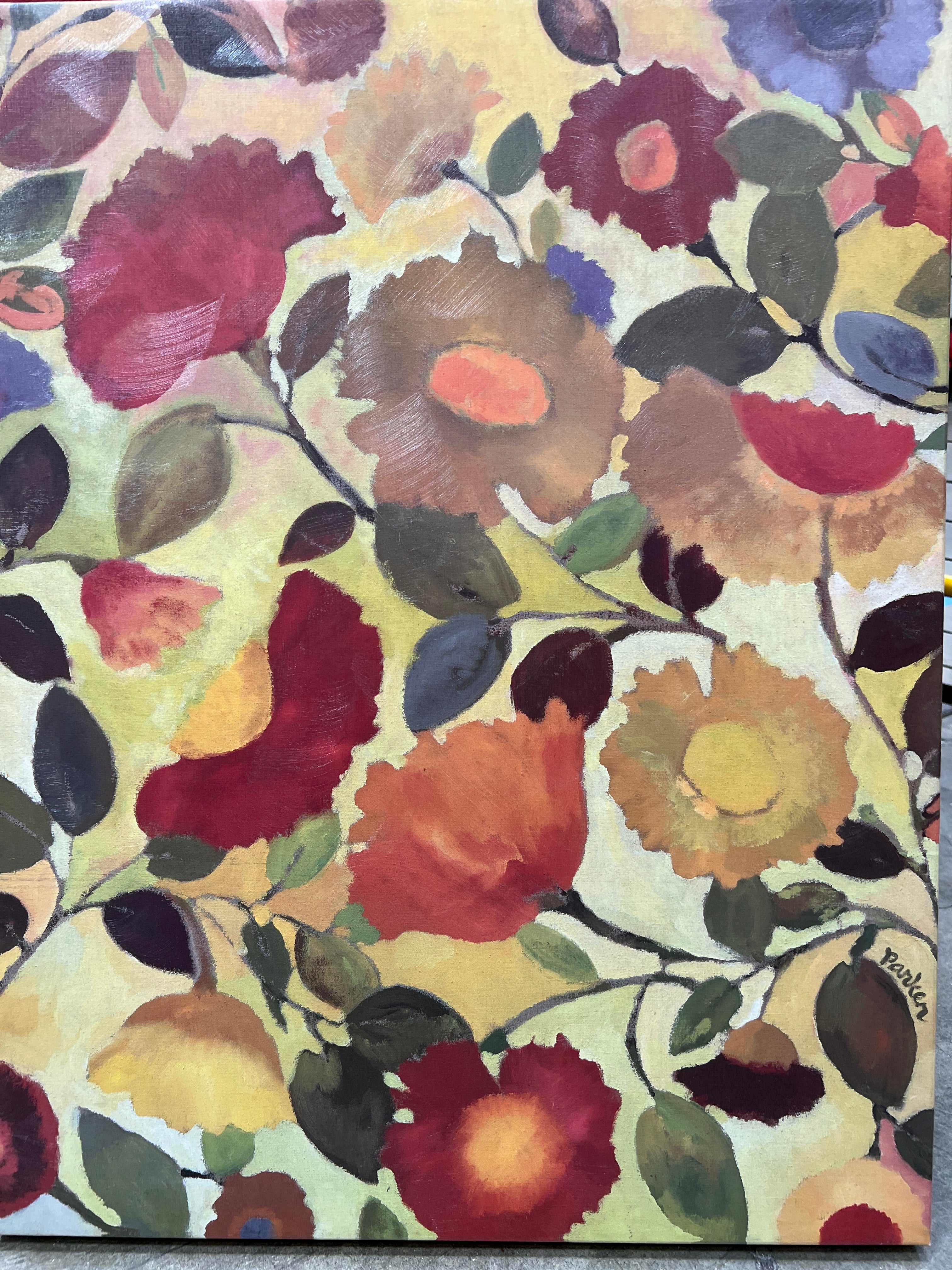 Vibrant Kim Parker Abstract Floral Canvas Wall Art - Image 2