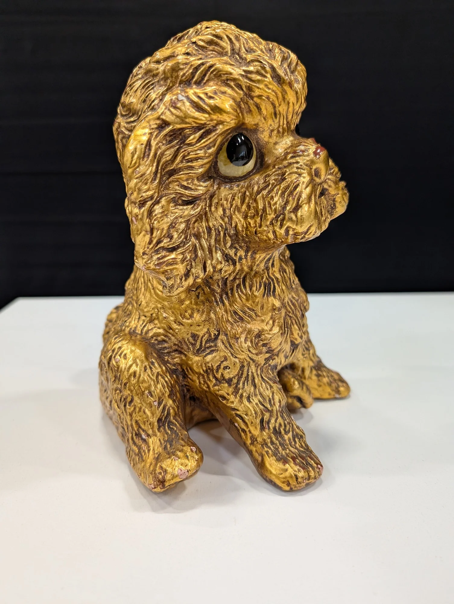Vintage Gold Tone Poodle Puppy Figurine Signed R. Ford USA 1996 - Image 2