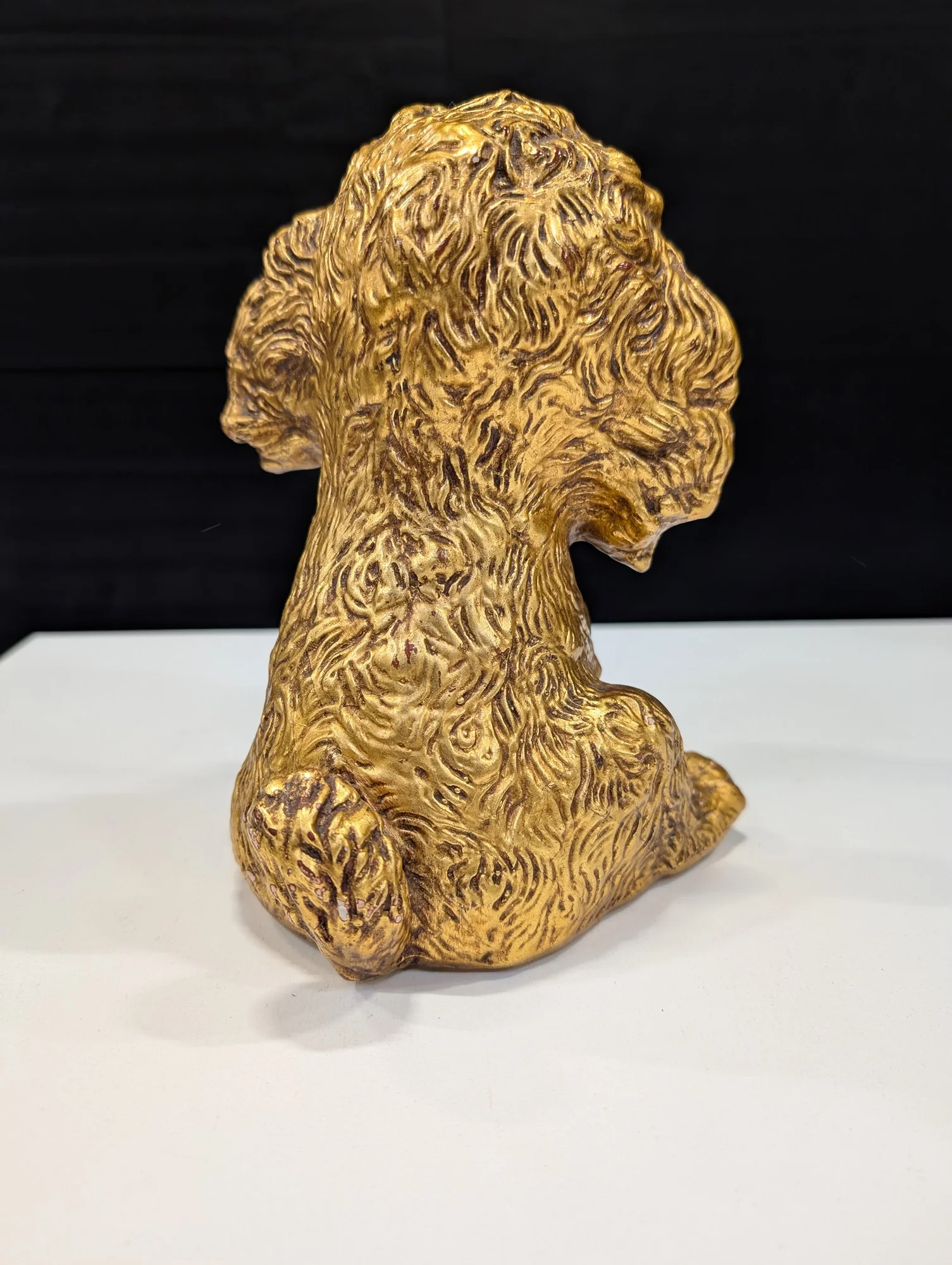 Vintage Gold Tone Poodle Puppy Figurine Signed R. Ford USA 1996 - Image 3