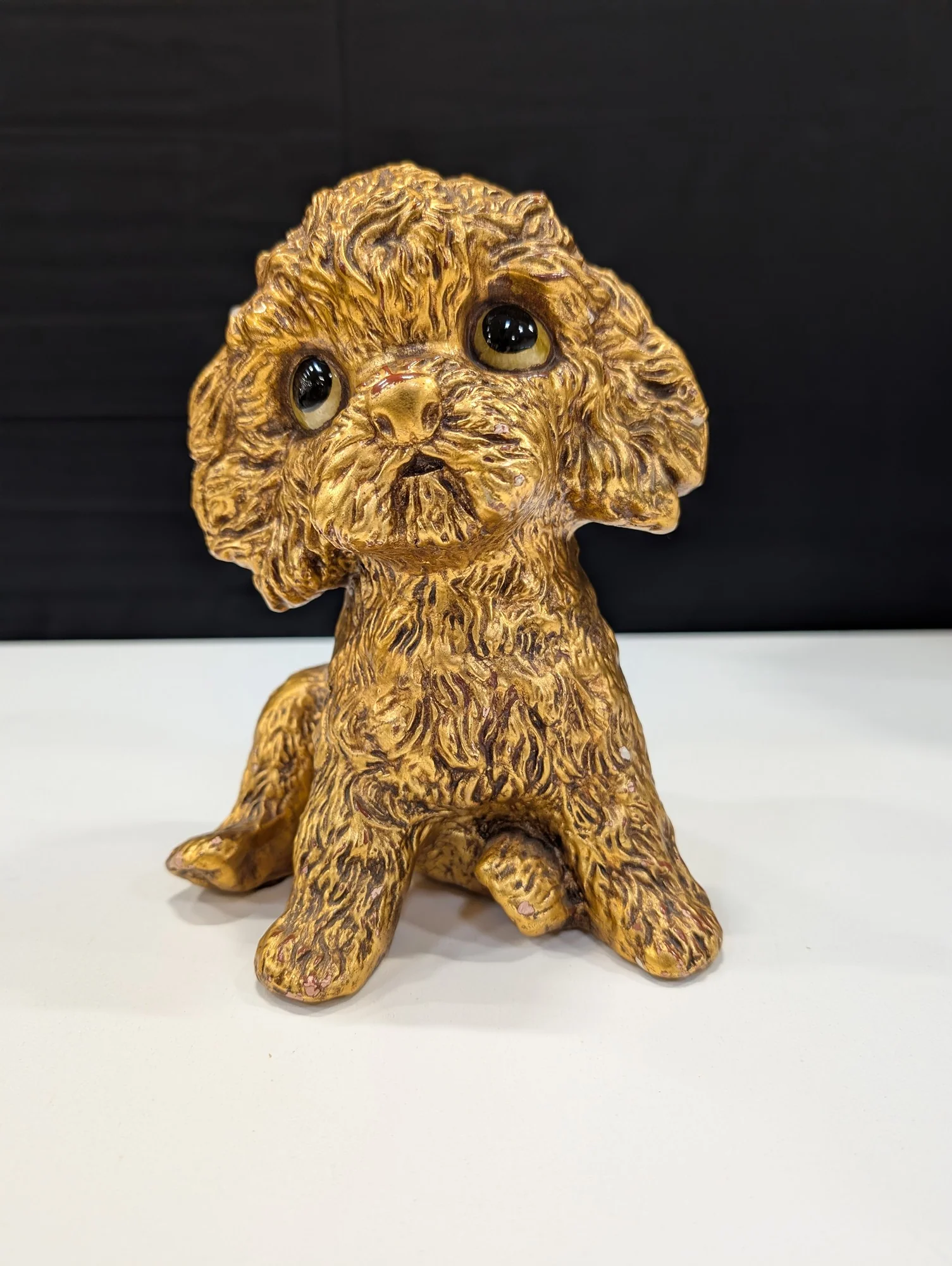Vintage Gold Tone Poodle Puppy Figurine Signed R. Ford USA 1996 - Image 5