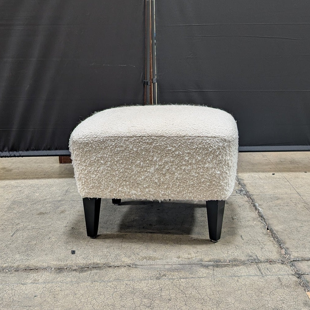 Textured Cream Rectangular Ottoman Footstool - Image 2