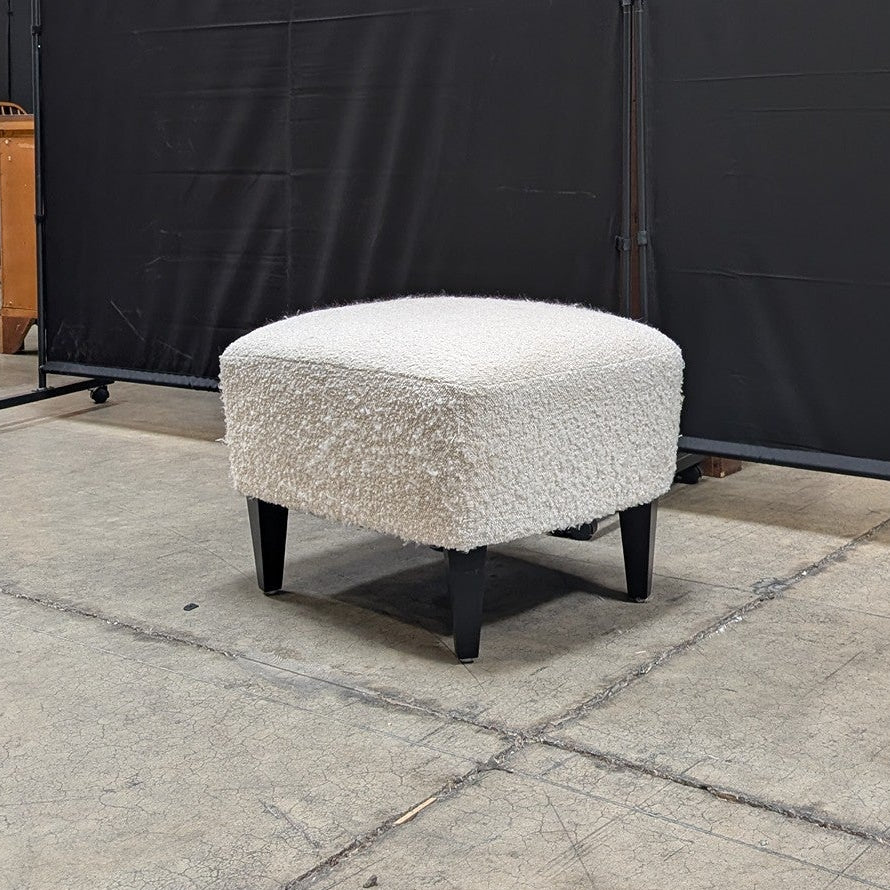 Textured Cream Rectangular Ottoman Footstool - Image 3