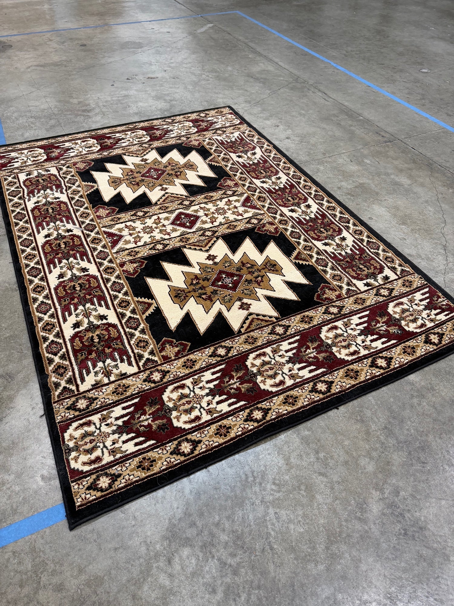 Southwestern Tribal Geometric Panel Area Rug - Image 2