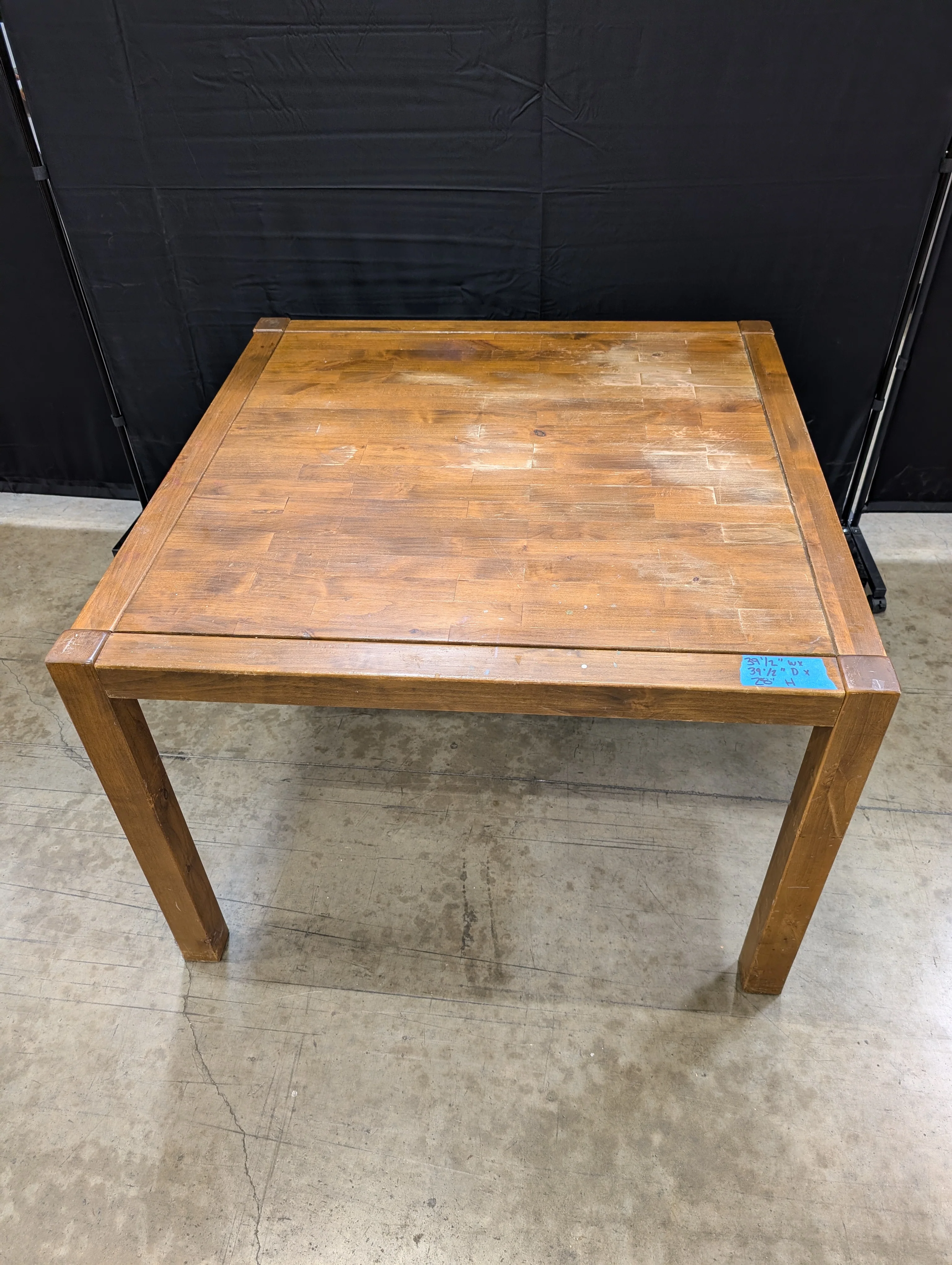 Square Brown Wood Accent Table