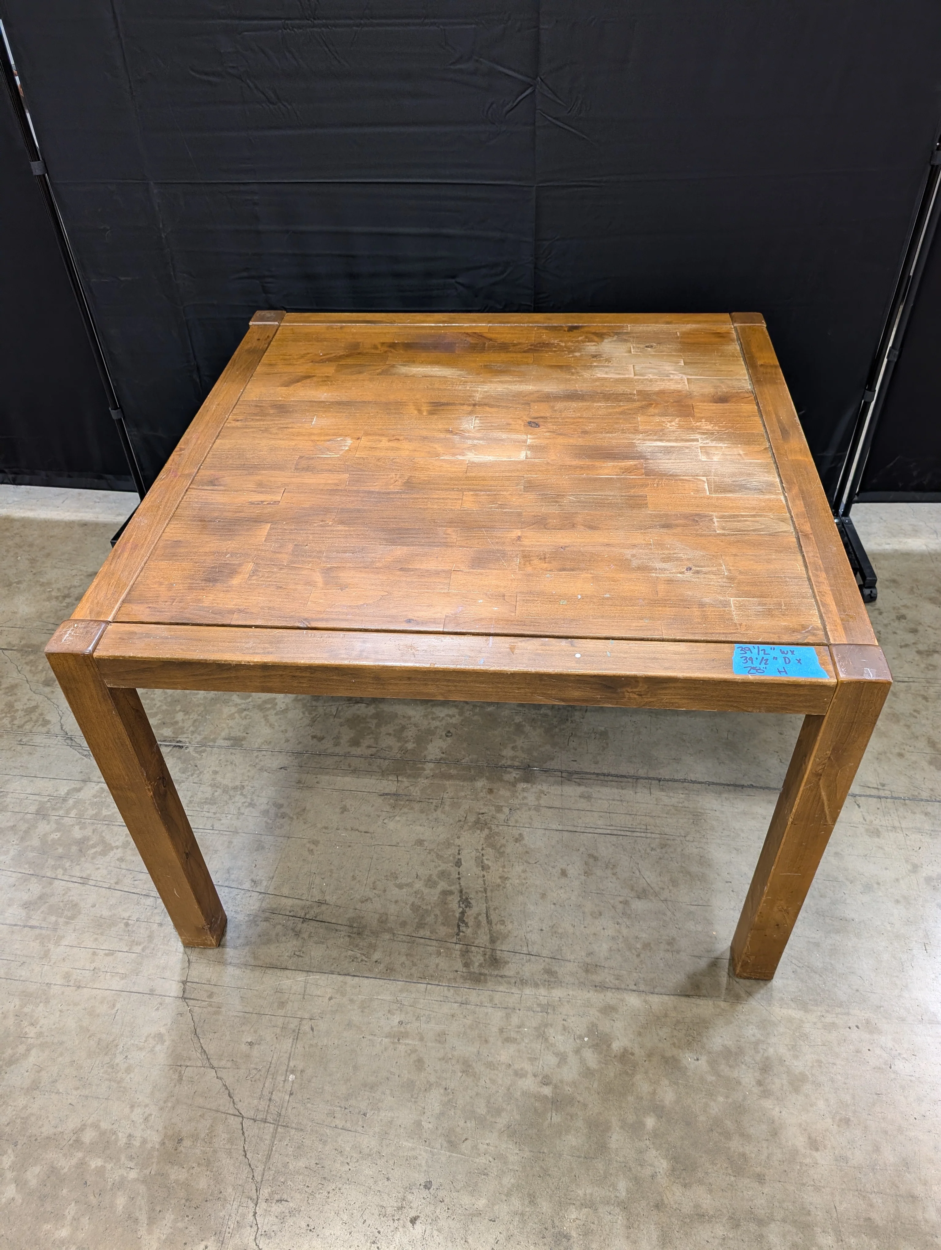 Square Brown Wood Accent Table - Image 2