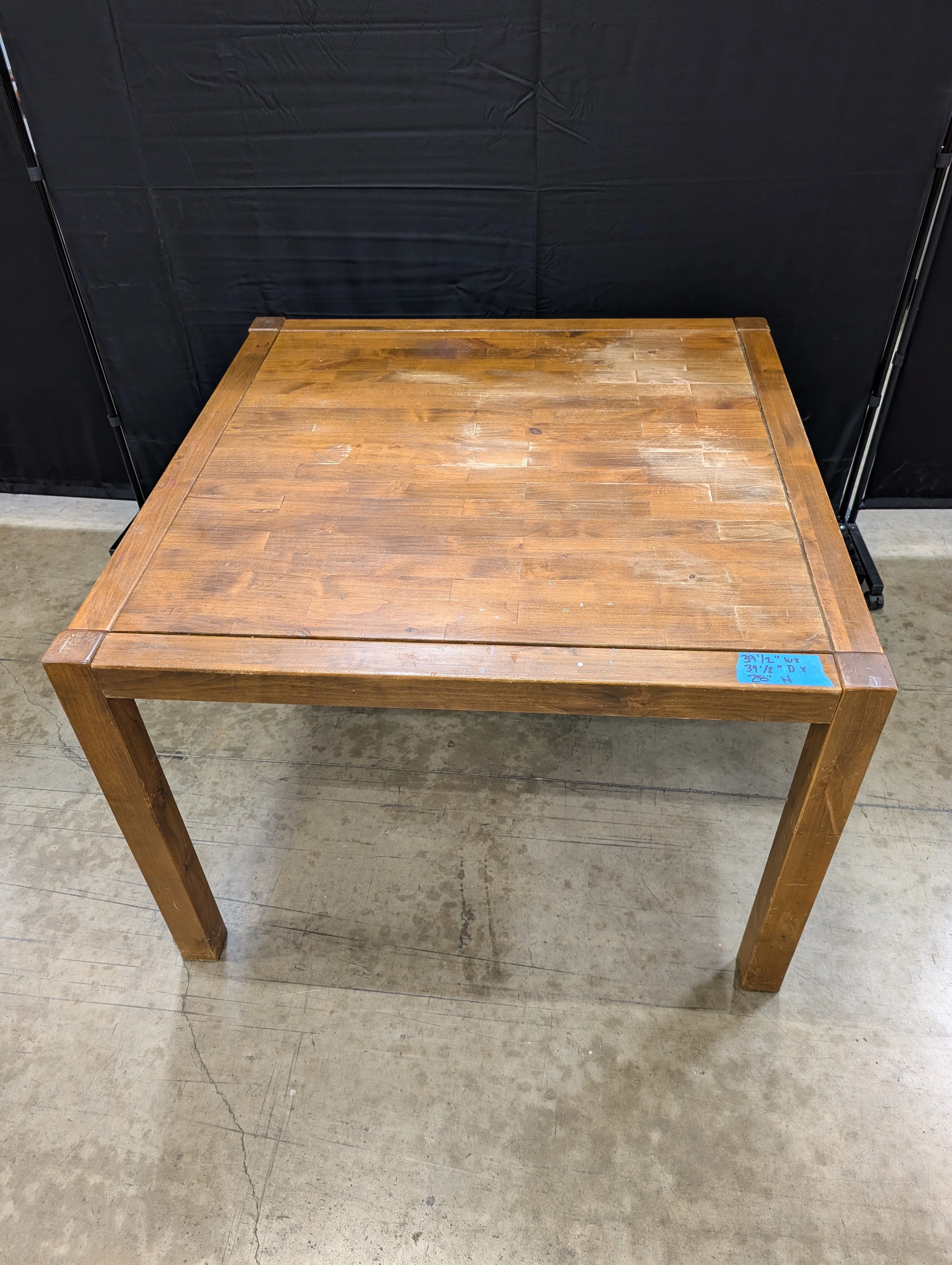 Square Brown Wood Accent Table - Image 3