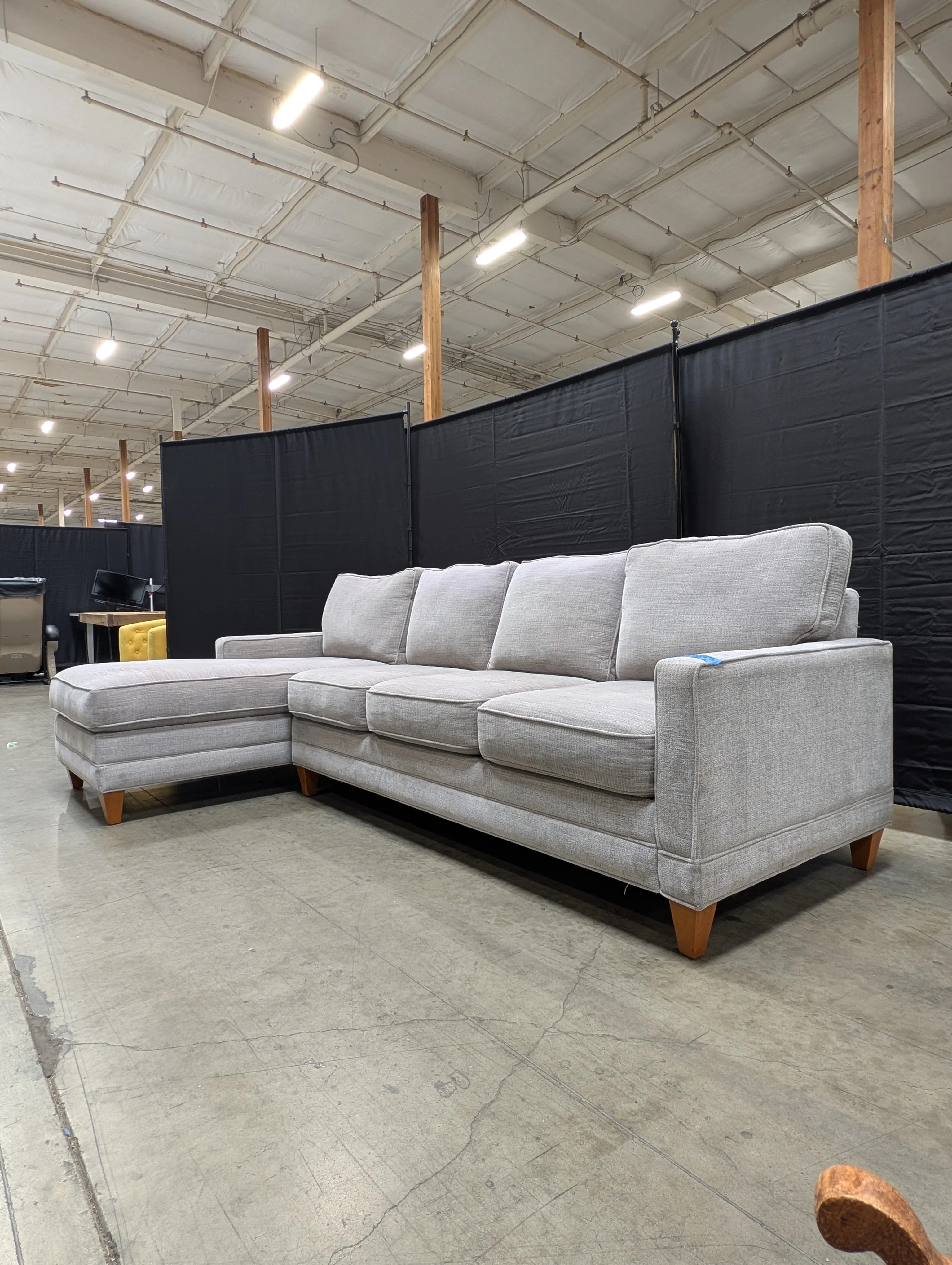 Contemporary Light Grey Fabric Sectional Sofa with Left Chaise - Image 5