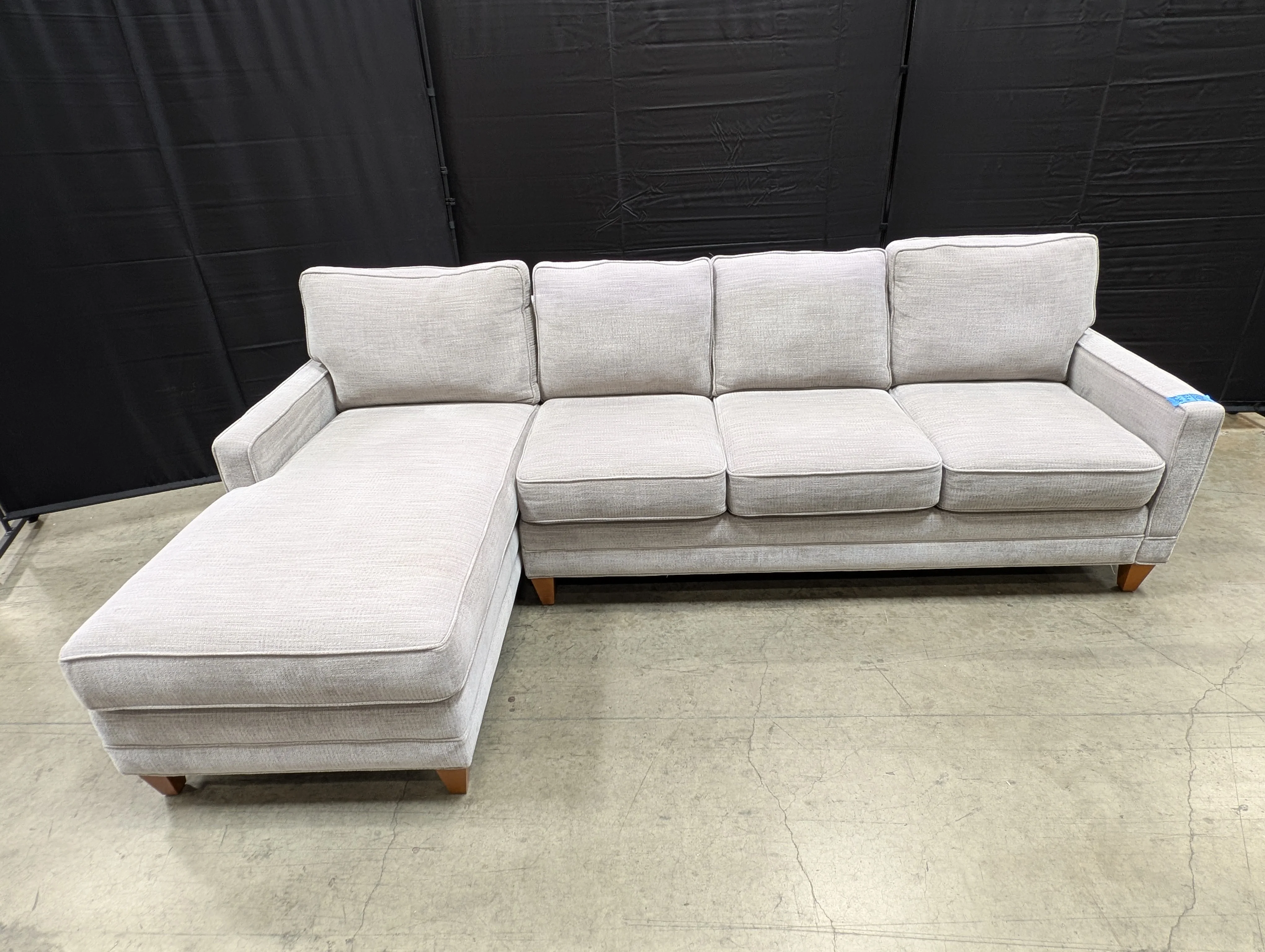 Contemporary Light Grey Fabric Sectional Sofa with Left Chaise - Image 6