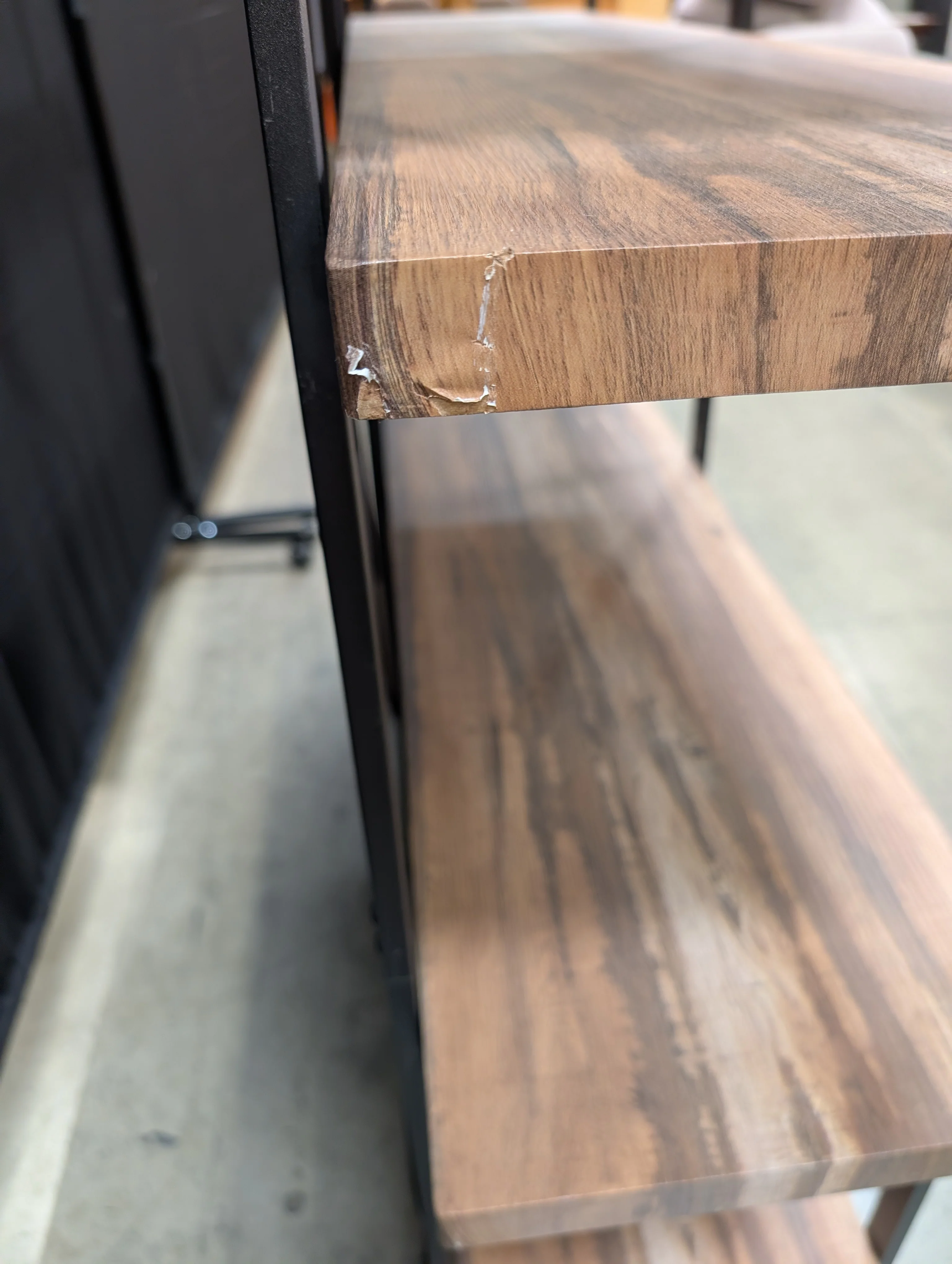 Five-Tier Industrial Wood and Metal Bookshelf - Image 11