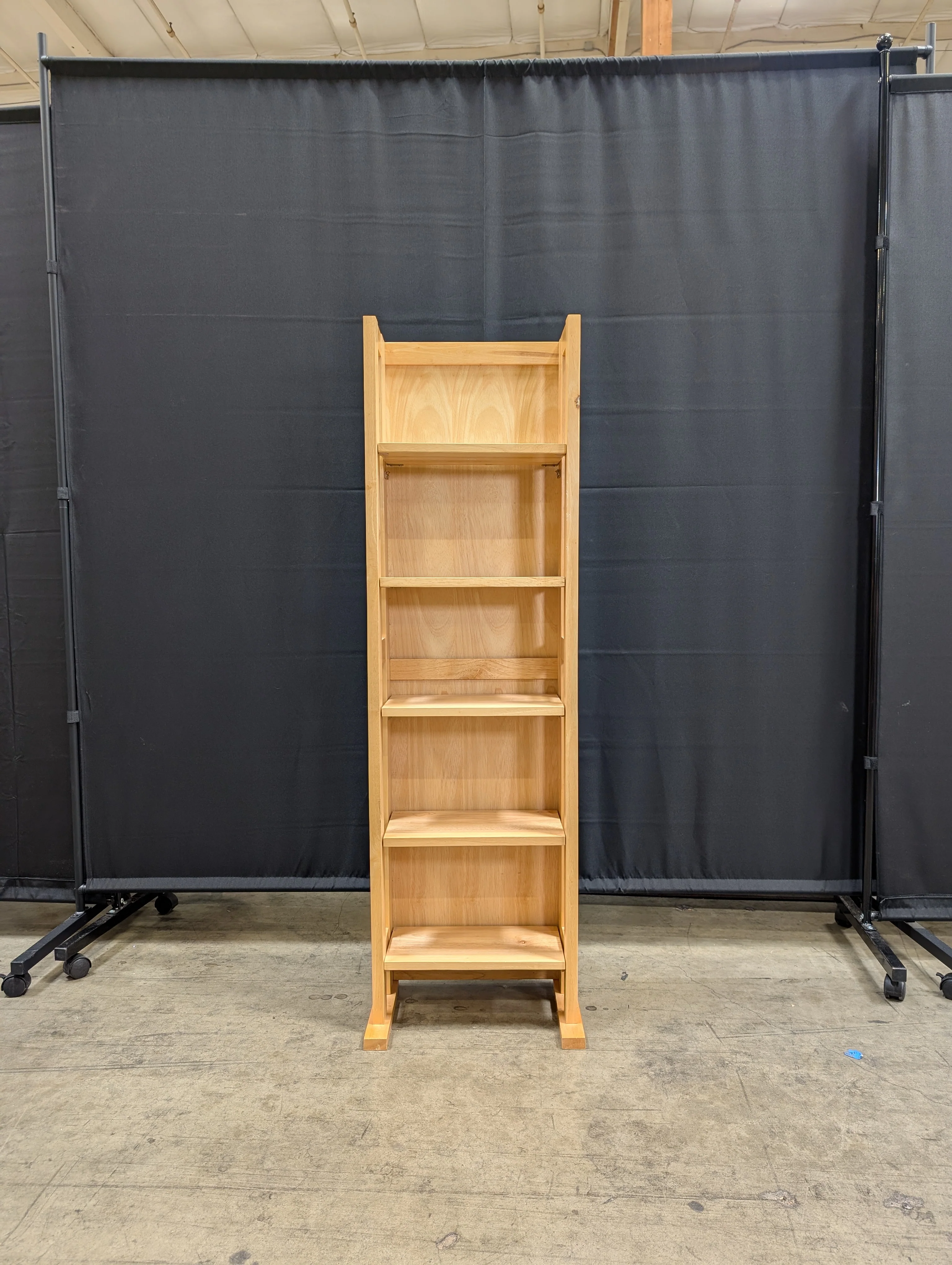 Versatile Natural Wood Multi-Tier Shelf Unit