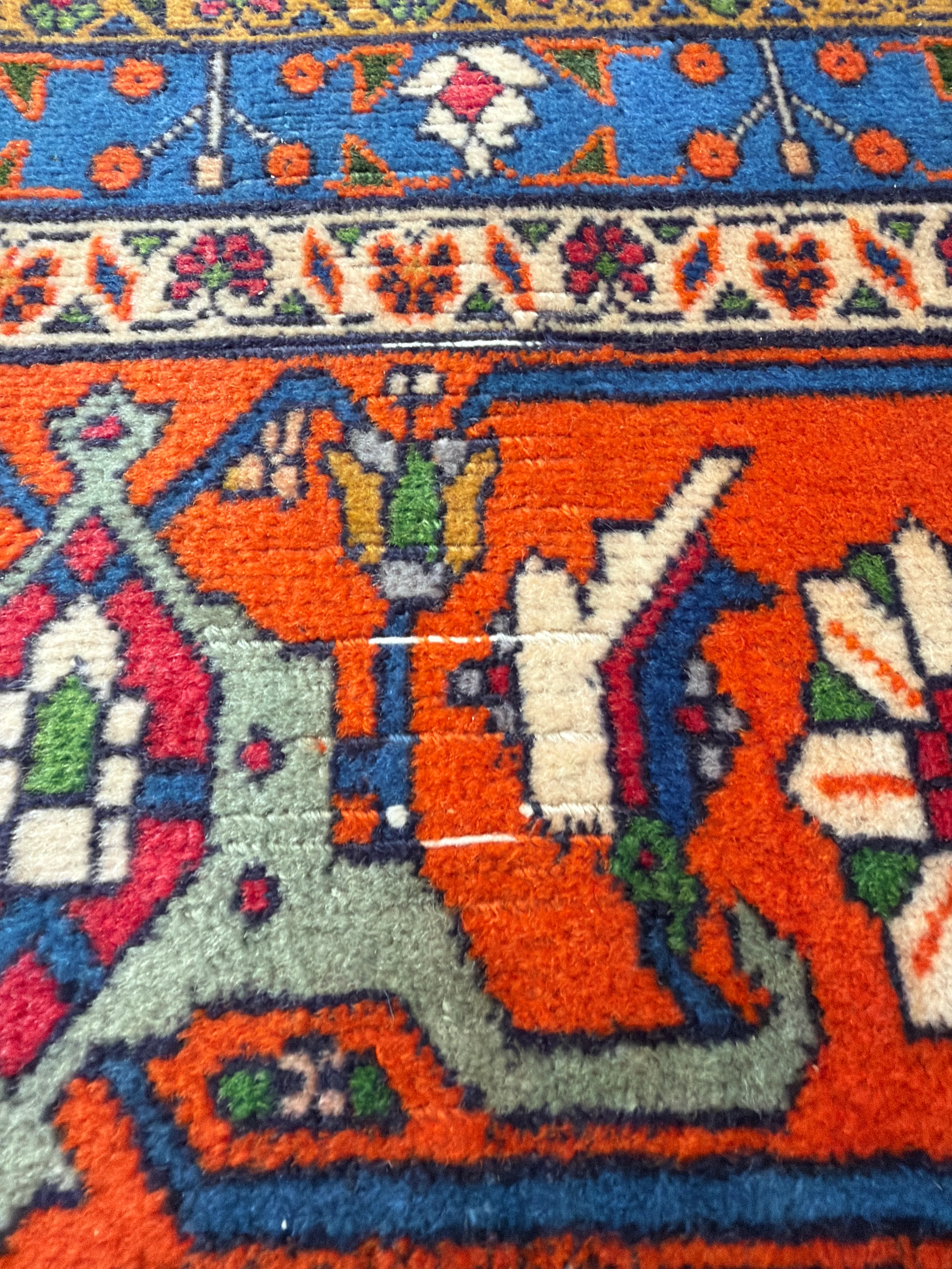 Authentic Hand-Knotted Vintage Persian Heriz Rug - 9'10" x 13' - Image 10