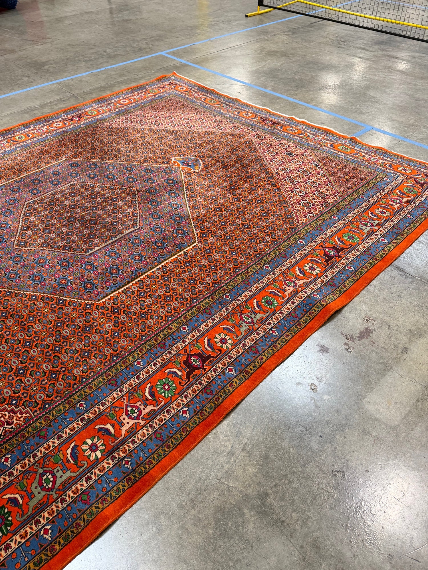 Authentic Hand-Knotted Vintage Persian Heriz Rug - 9'10" x 13' - Image 4