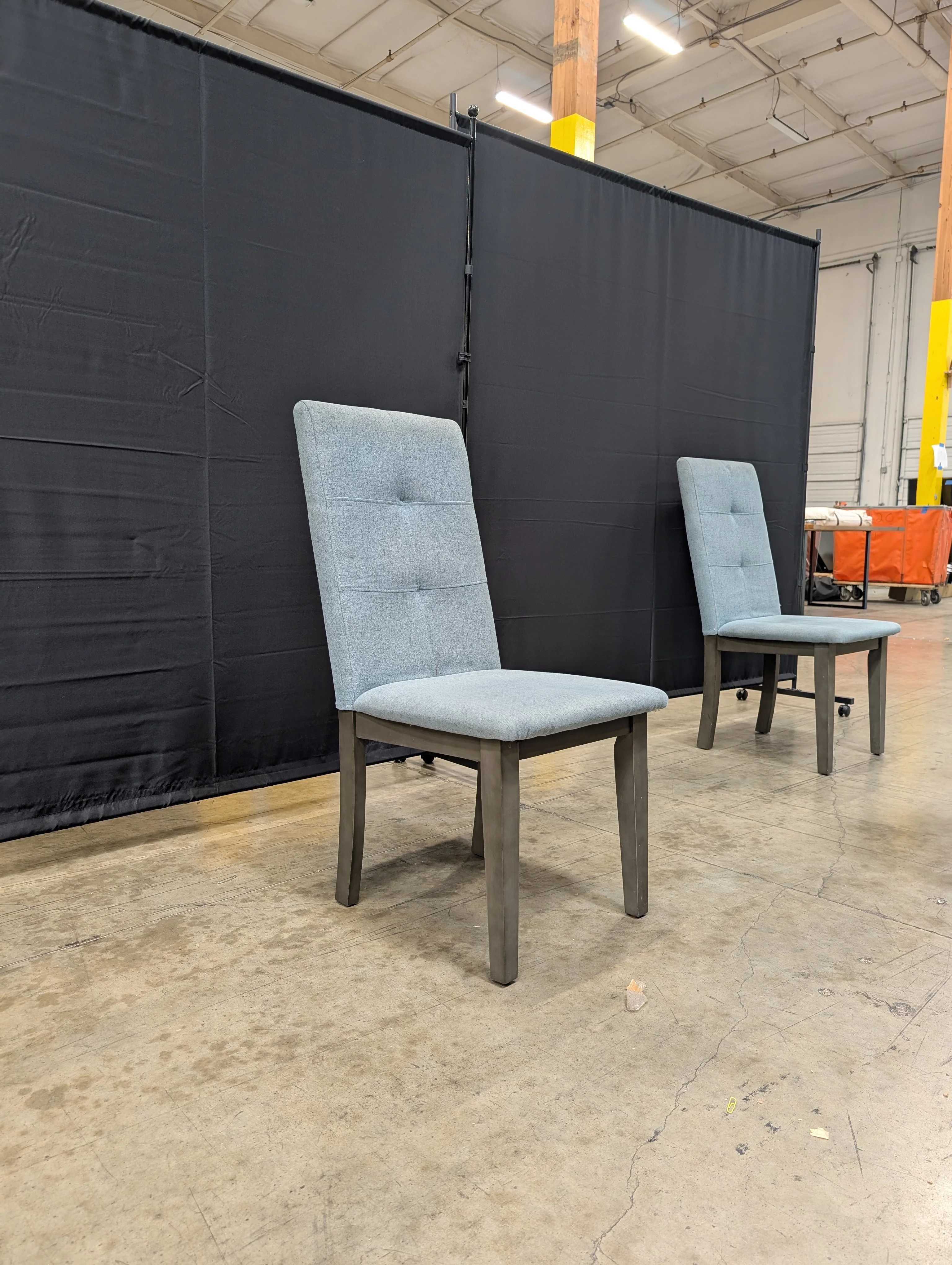 USED** Upholstered High-Back Dining Chair with Tufted Design - Image 2