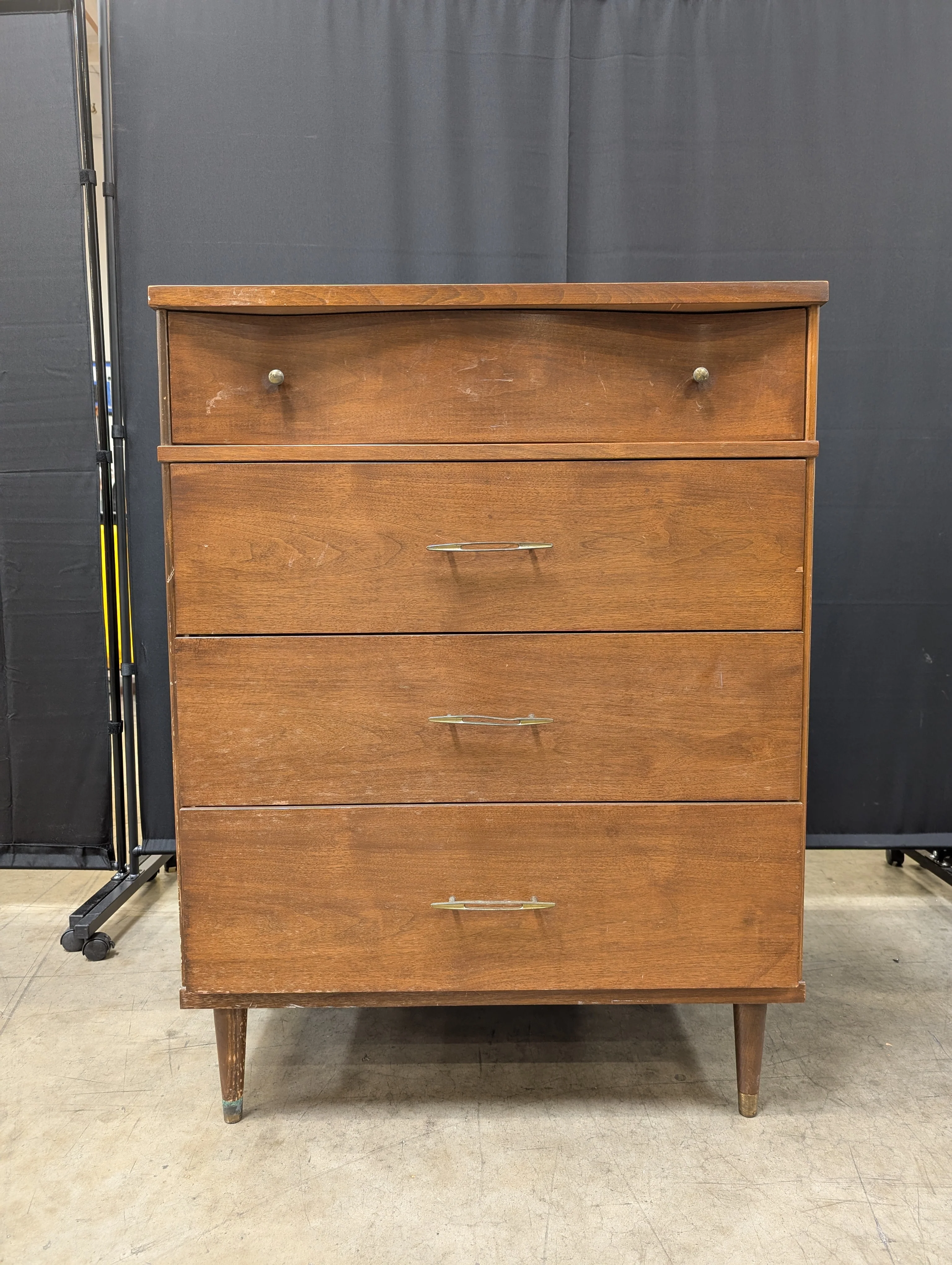 Harmony House Modern Wood Four-Drawer Chest with Tapered Legs