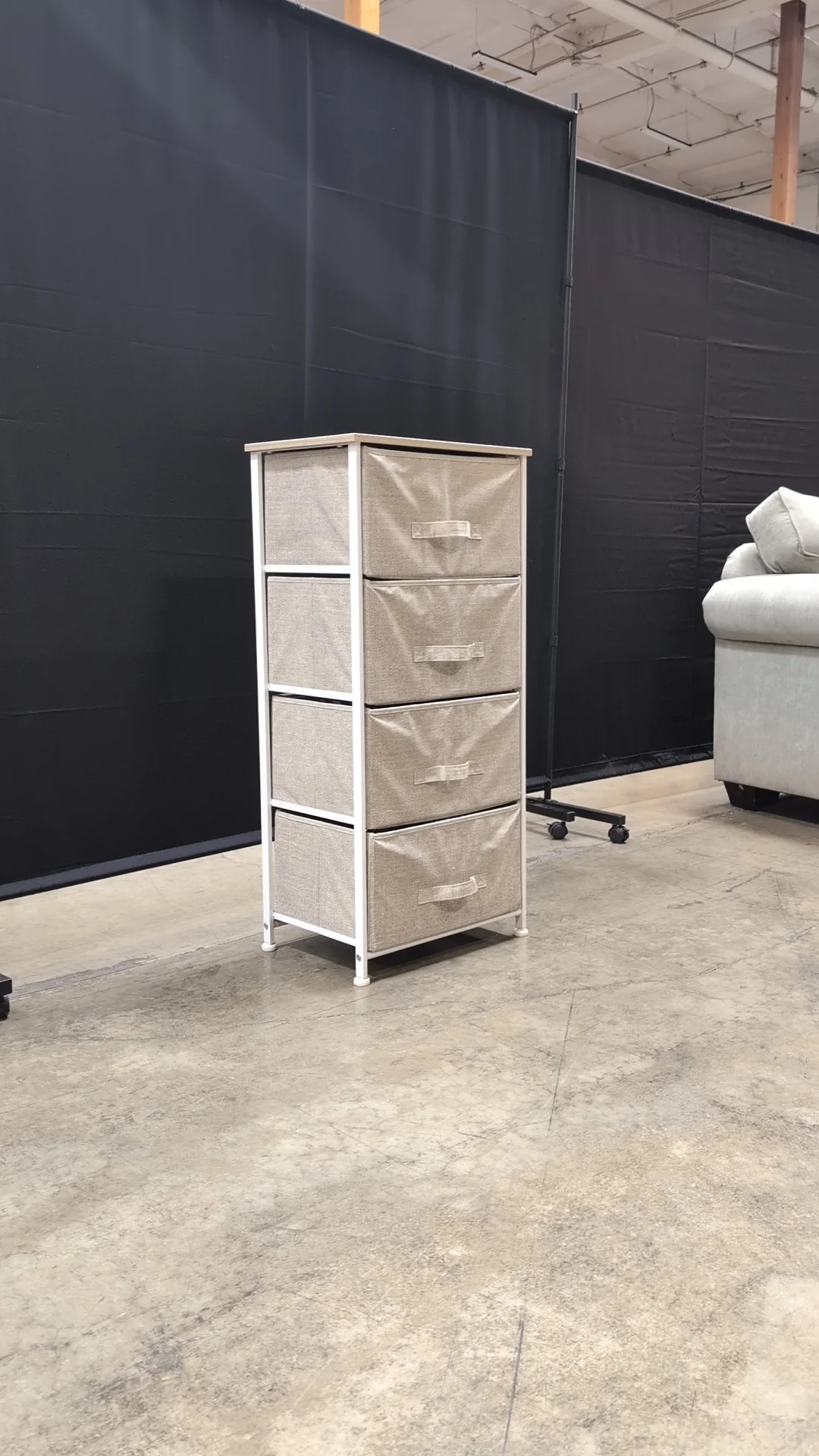 Four-Drawer Fabric Storage Organizer with Metal Frame - Image 8